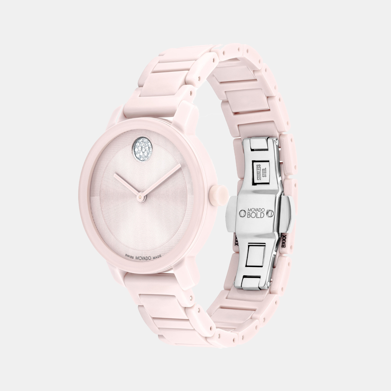 Movado Bold Women Quartz Pink Dial Analog Stainless Steel Watch 3601234 - view 3