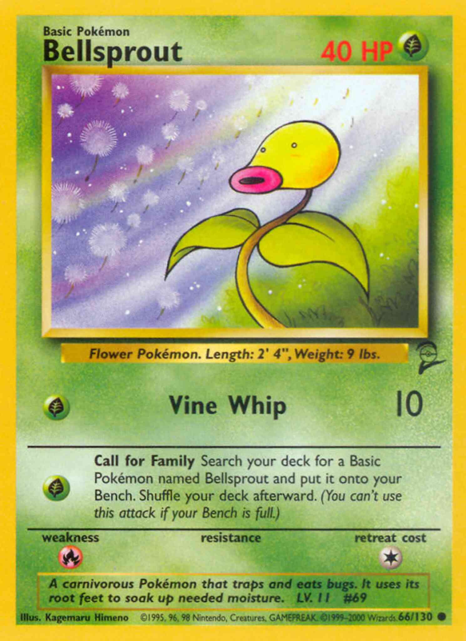 Common base4-66 non-holo – Pokémon Bellsprout - 66/130 - Common [base4-66] [Non-Holo]