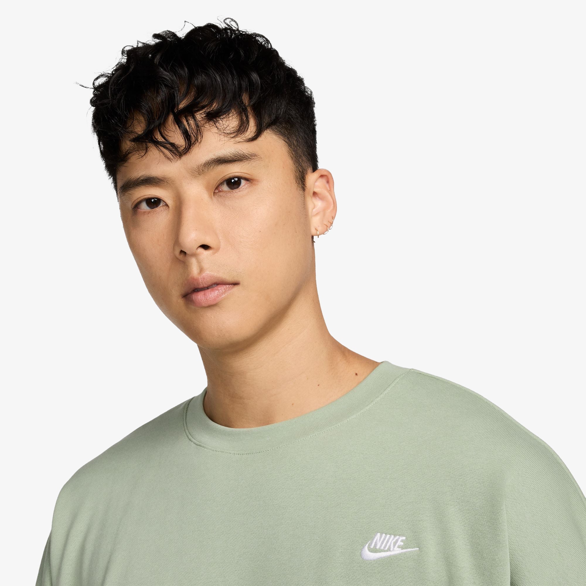 Nike | Club Fleece Oversized French Terry Crew { Jade Horizon/jade Horizon/white - view 4