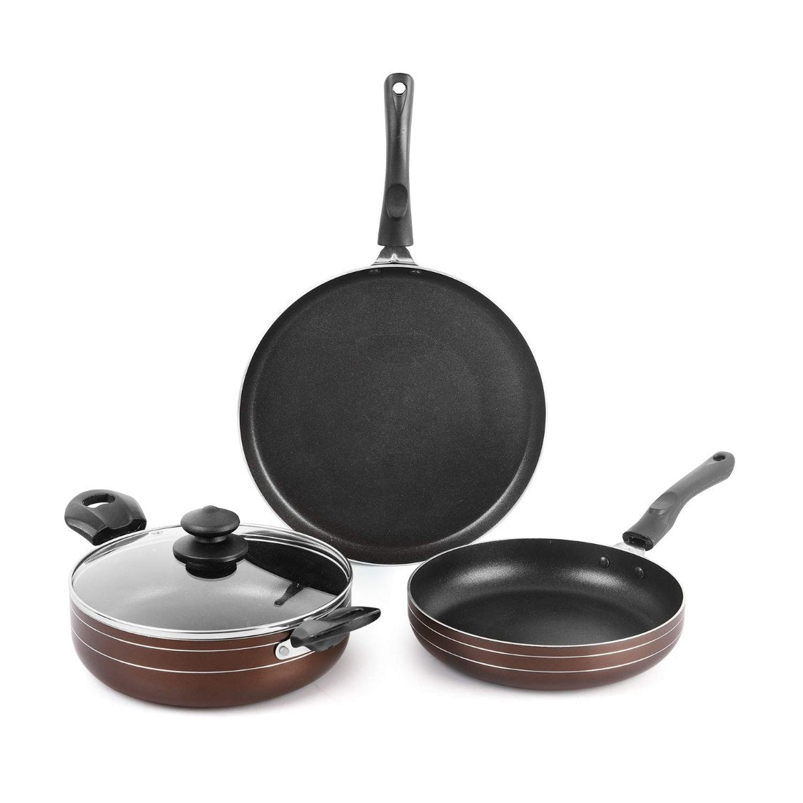 Cello Non-Stick Prima Induction Base Cookware Set, 3 Pieces - view 3