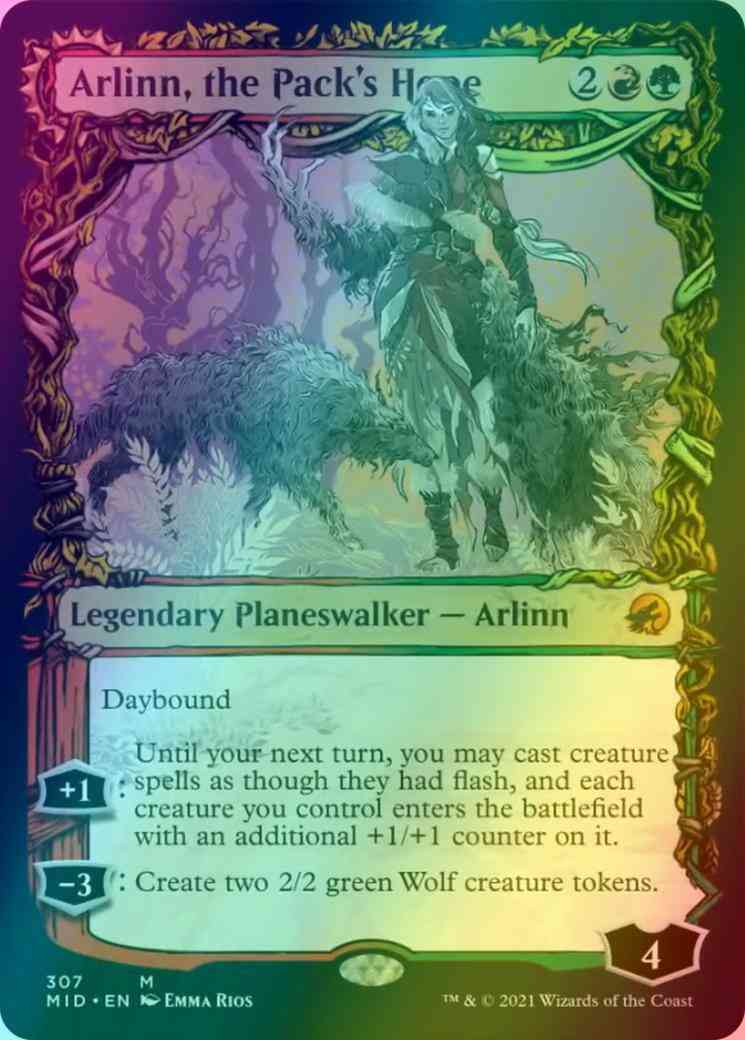 Fury 307 equinox – Magic Arlinn, the Pack's Hope // Arlinn, the Moon's Fury [307] [Equinox Showcase] [Innistrad: Midnight Hunt] [Foil]