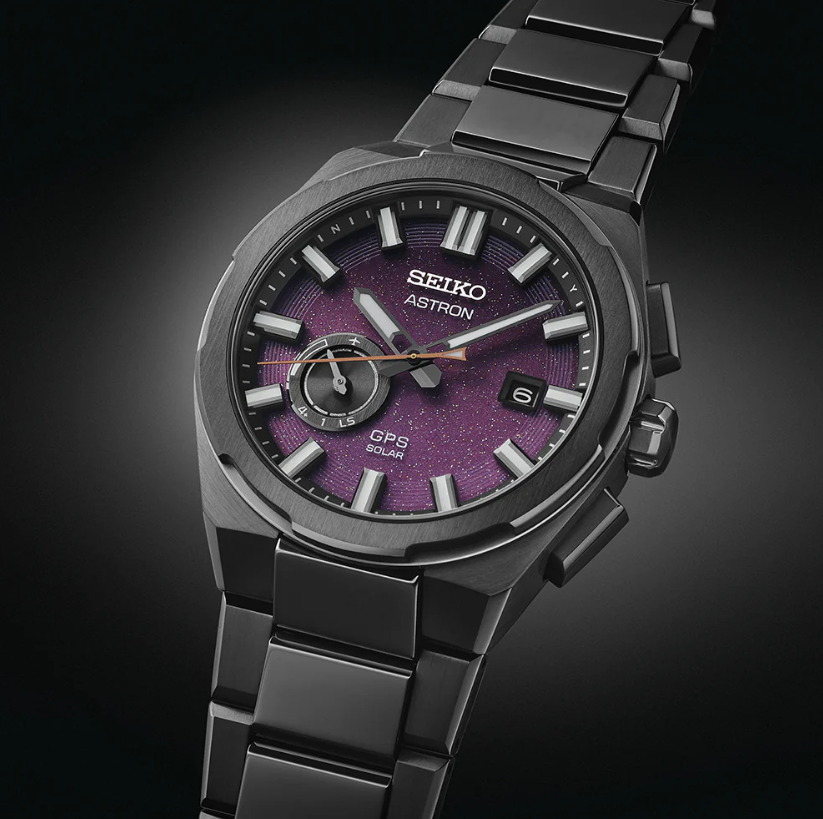 Seiko Astron GPS Solar 3X Yozakura - Cherry Blossom by night - Limited Edition Purple Dial Analog Stainless Steel Watch SSJ029J1 - view 2