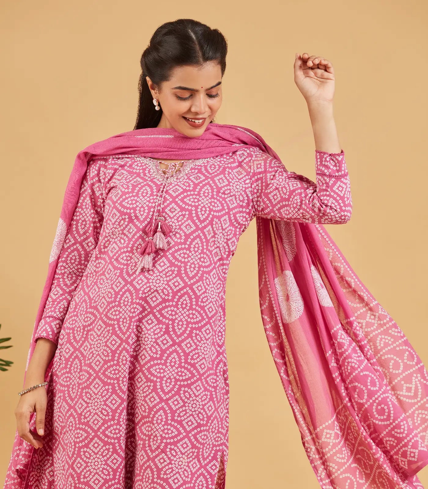 RmKV Berry Pink Printed Kurta Set - view 4