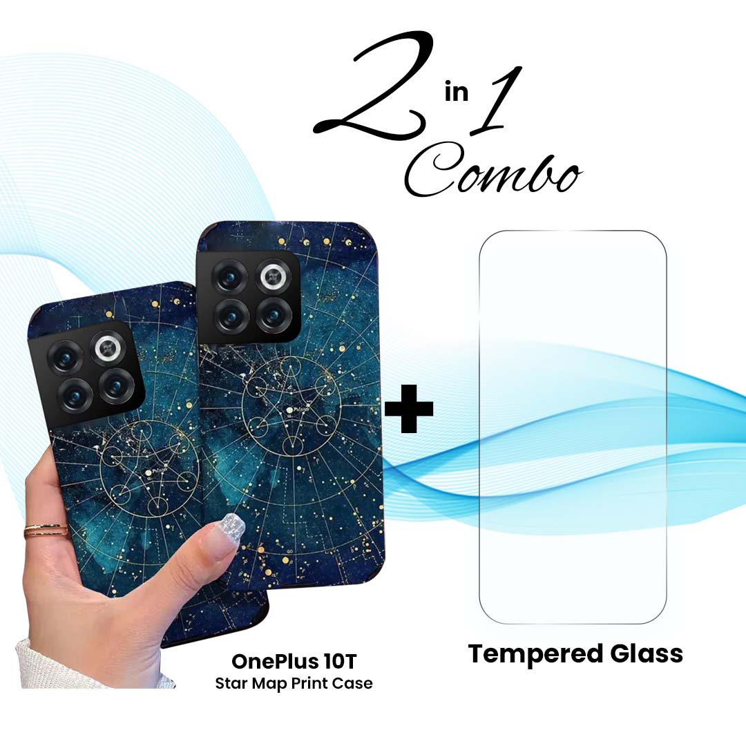 OnePlus (2 in 1 Combo) - Star Map Print Case + Tempered Glass - view 3