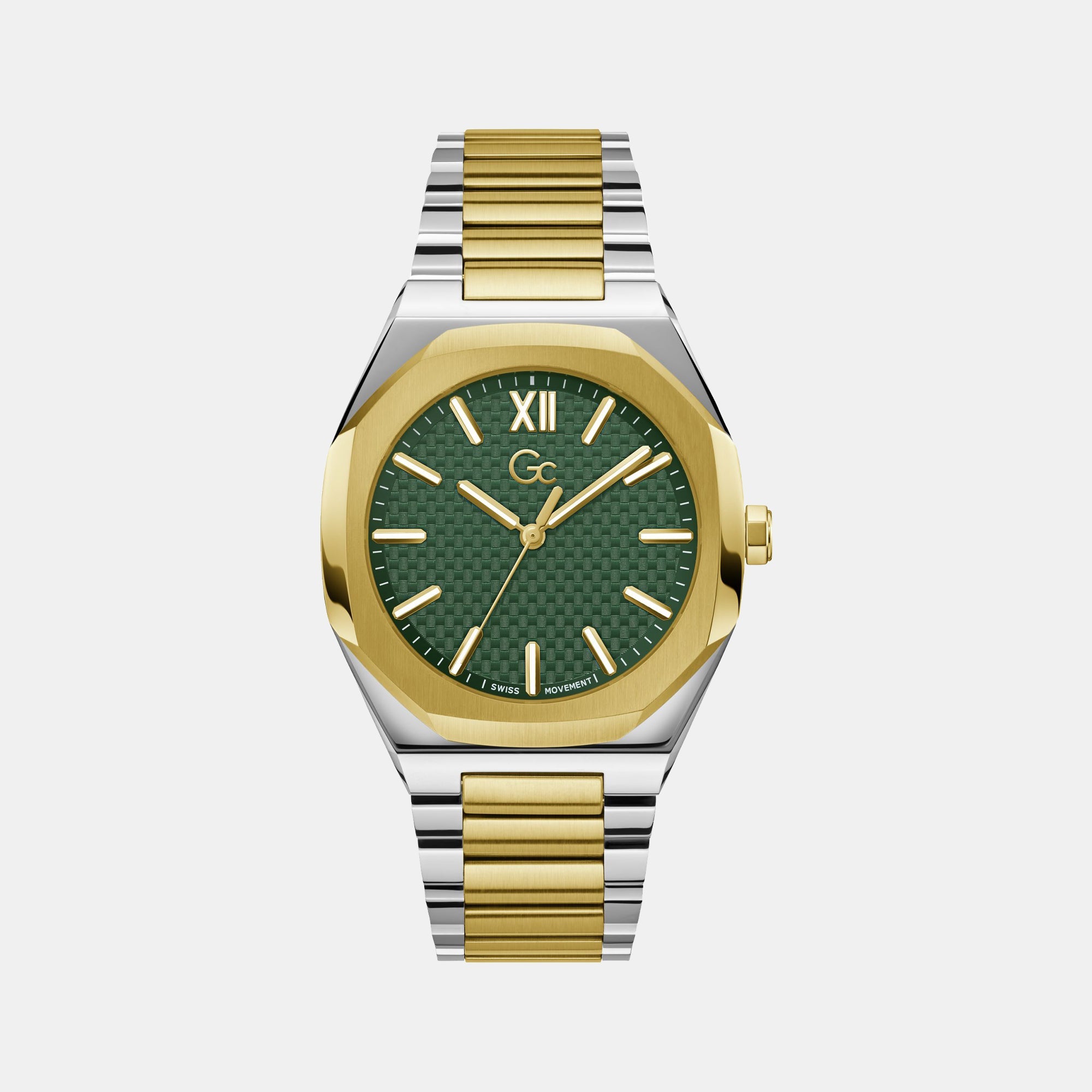 GC Coussin Sleek Men Quartz Green Dial Analog Stainless Steel Watch Z26002G9MF
