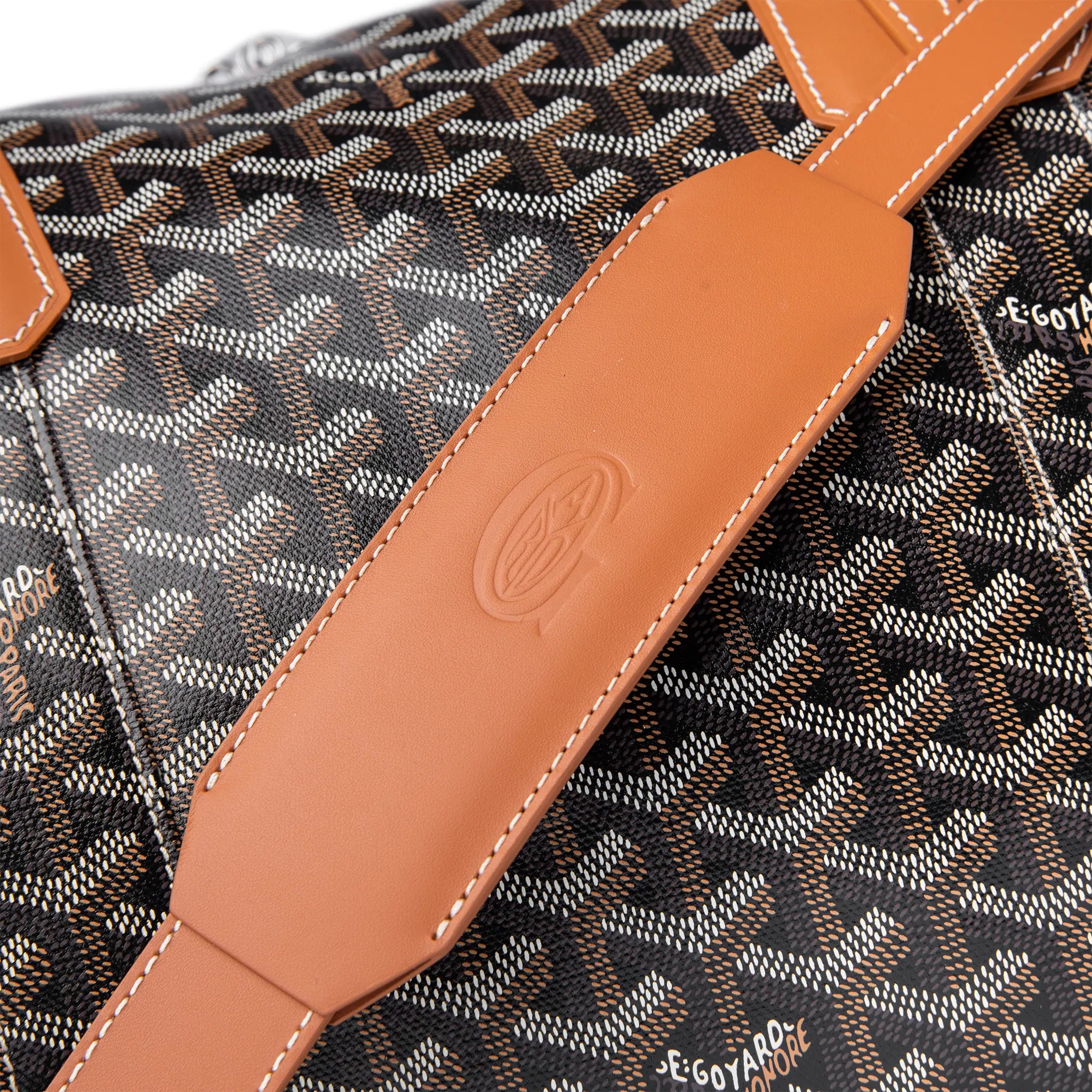 Goyard Boston 50 Black Tan Bag With Strap - view 8