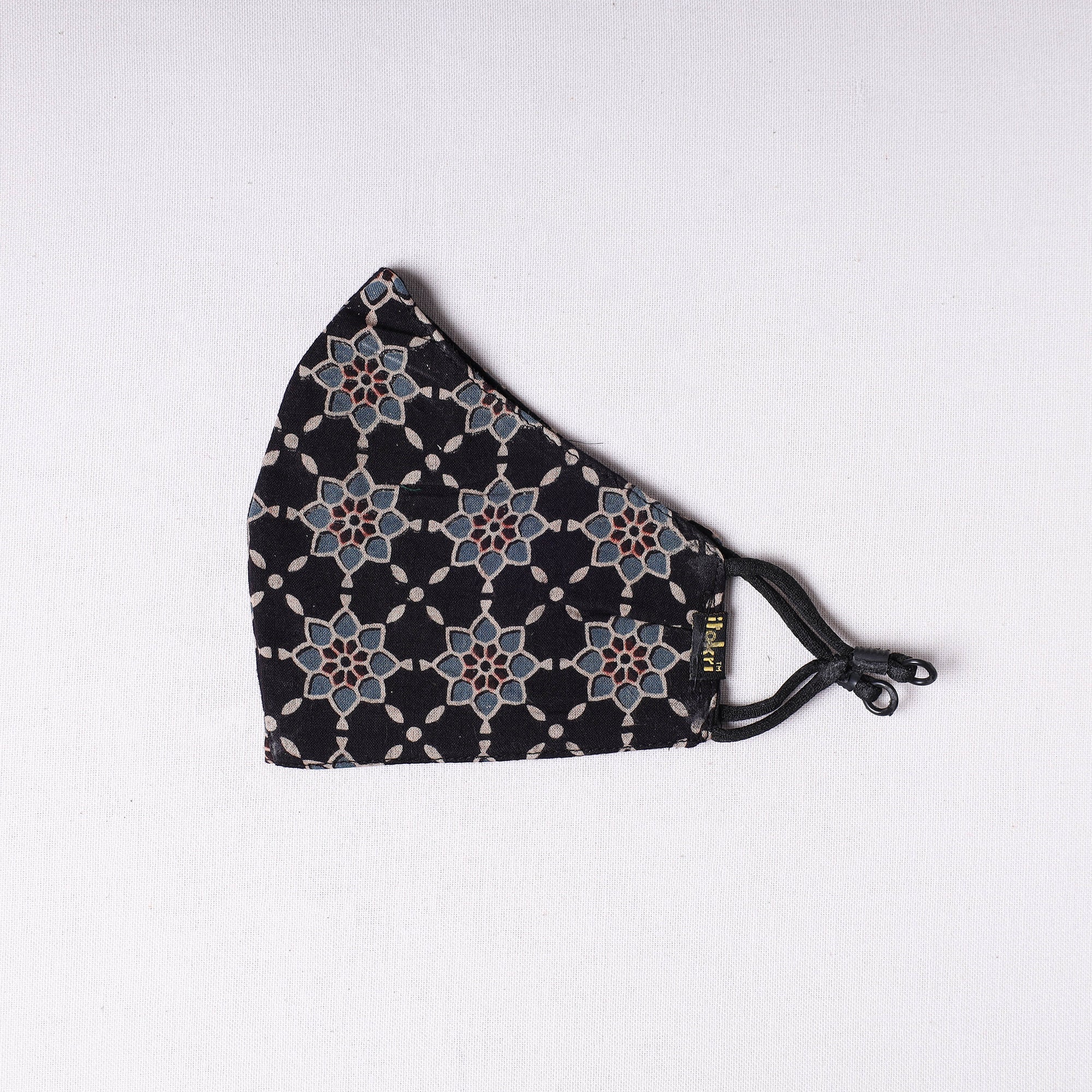 JALPARI Ajrakh Block Printed Cotton 3 Layer Snug Fit Face Cover