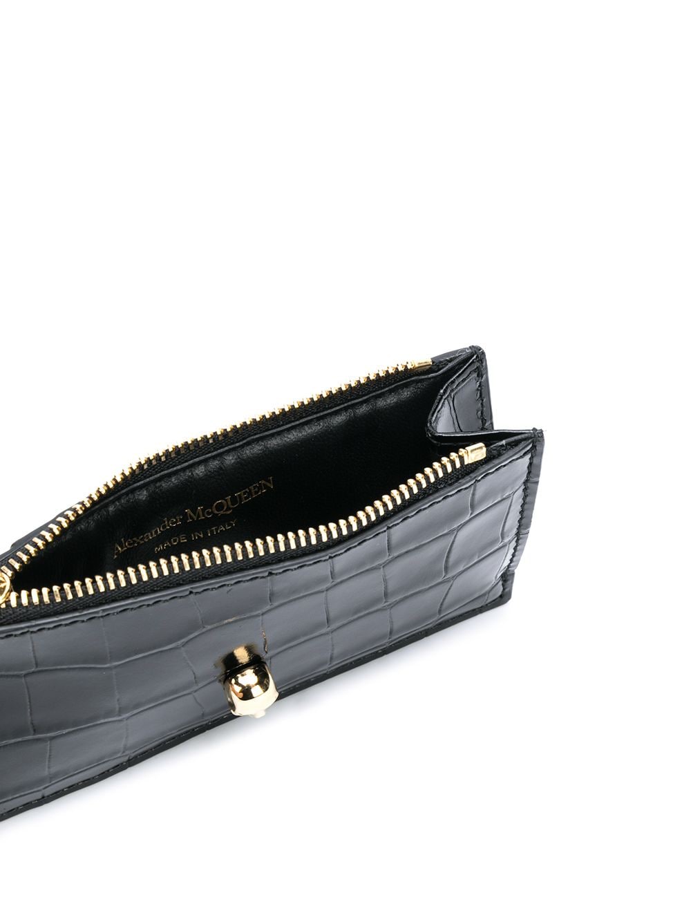 Alexander McQueen Skull zipped leather card case - view 3