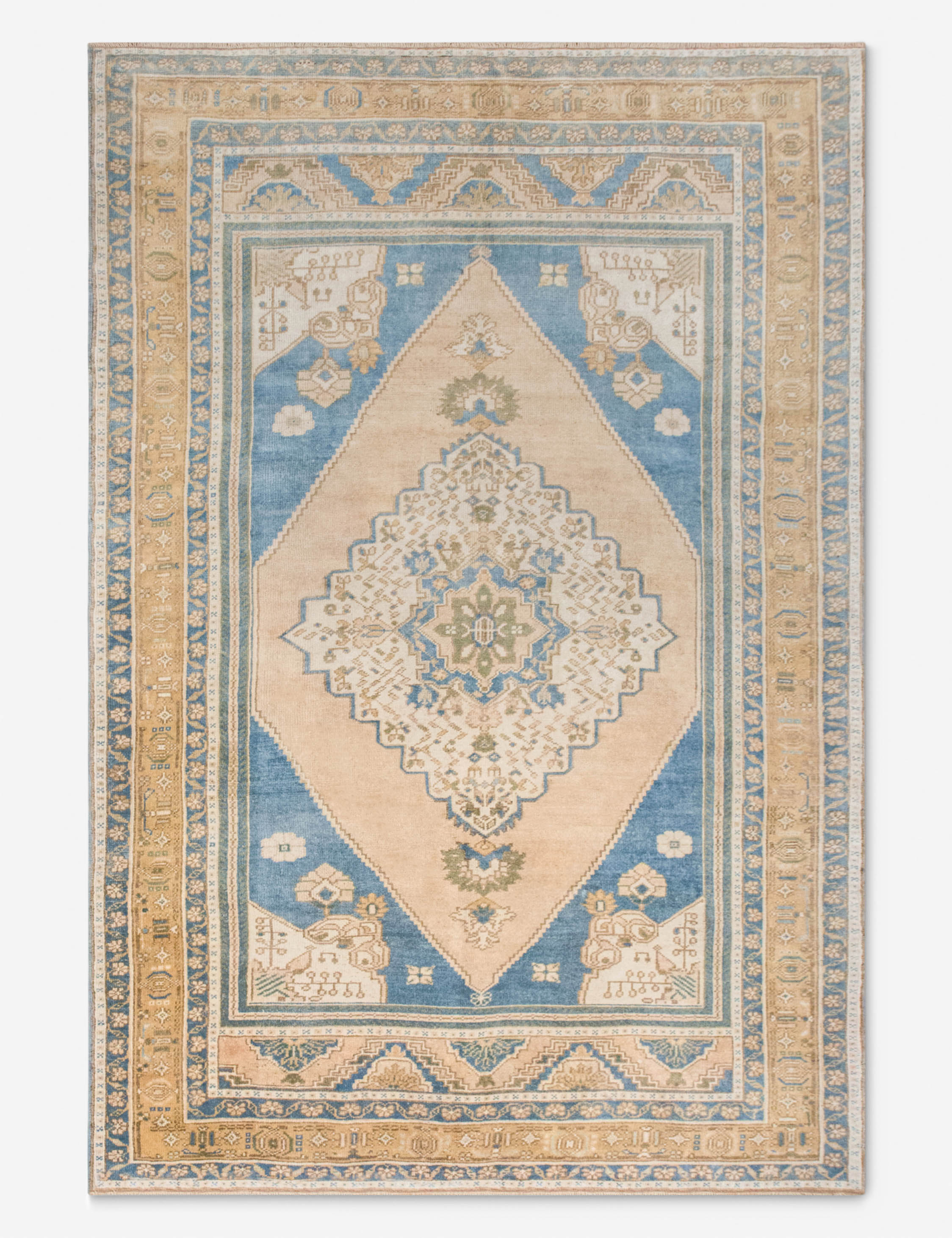 Lulu and Georgia Vintage Turkish Hand-Knotted Wool Rug No. 536, 5'7" x 8'3"