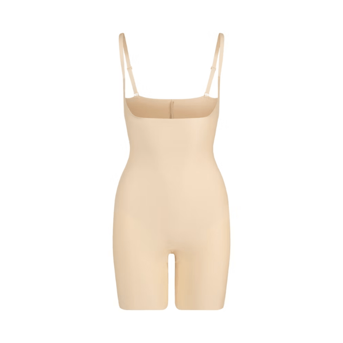 HYPE ELIXIR Skims Body Core Sculpt Open Bust Mid Thigh Bodysuit Sand