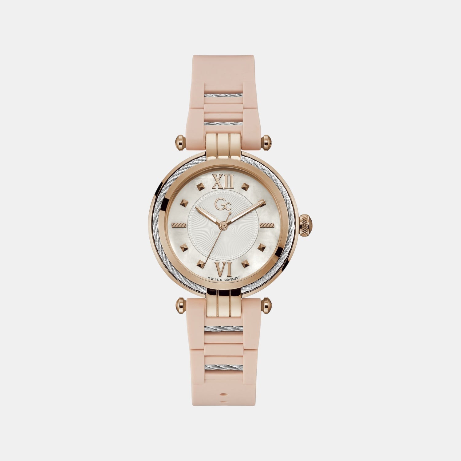 GC CableBijou Women Quartz White Dial Analog Silicone Watch Y56005L1MF