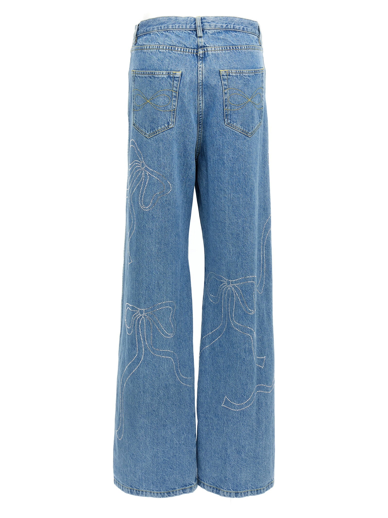Mach & Mach Crystal Ribbon Hot Fix Jeans – 100% cotton - view 2