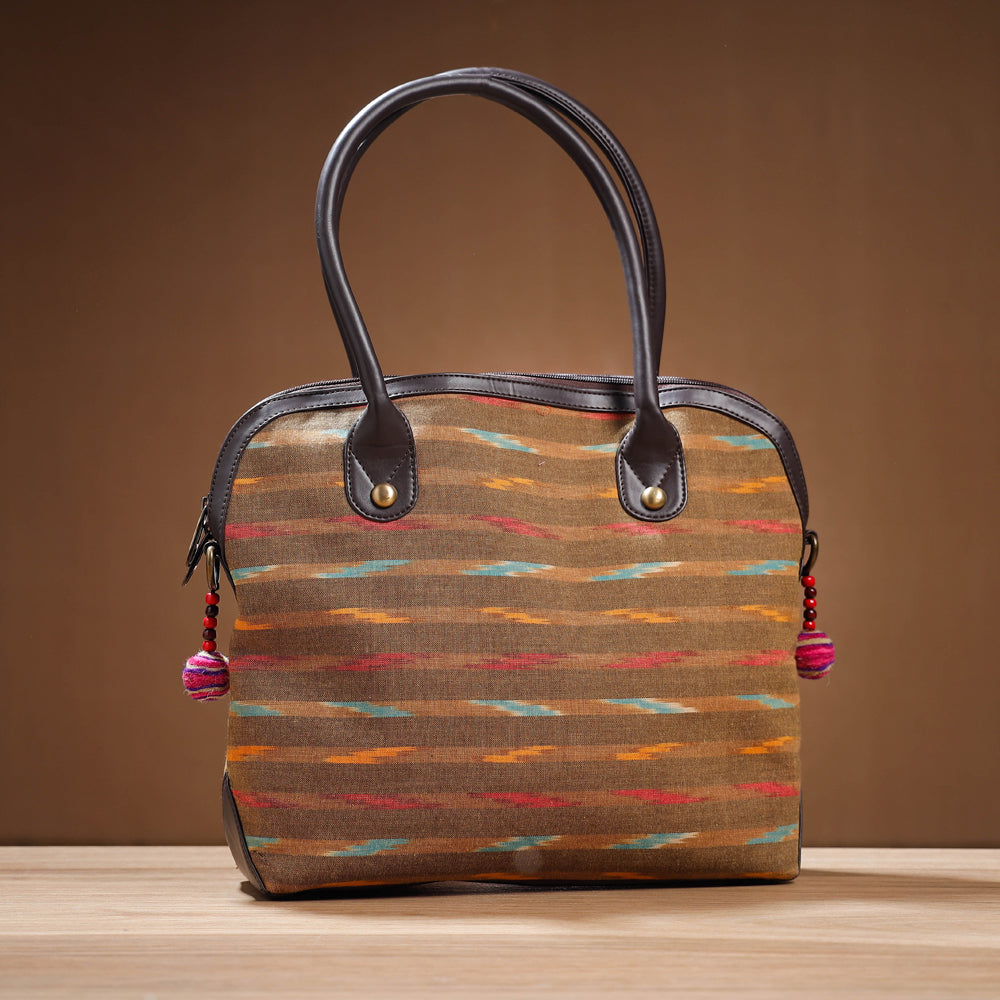 ITOKRI CRAFTS INITIATIVE Brown - Handcrafted Woven Ikat Cotton Shoulder Bag - view 2