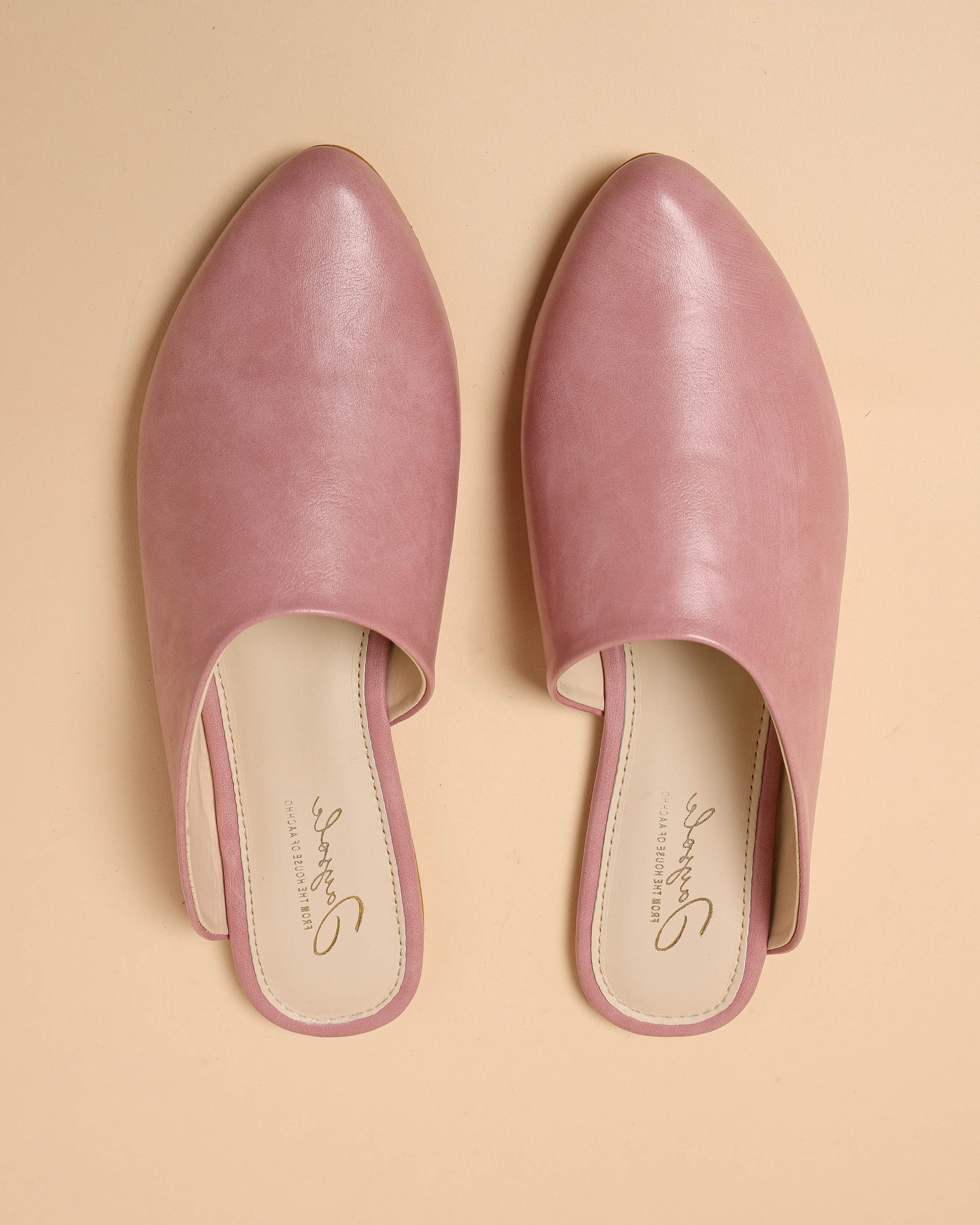 Aachho Cradle Pink Leather Mules - view 5