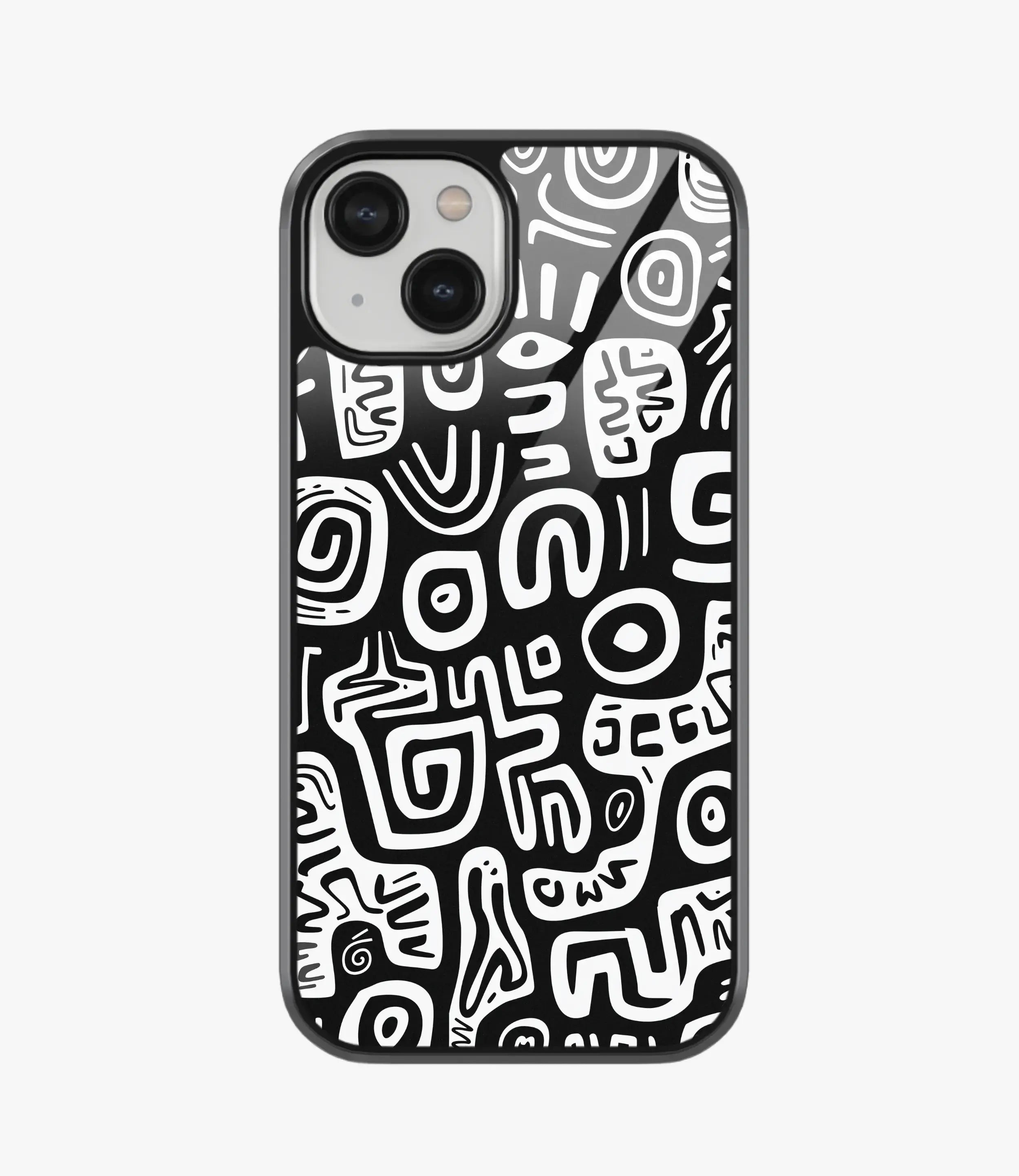 The Case Company Abstract Black & White Pattern Glass Case