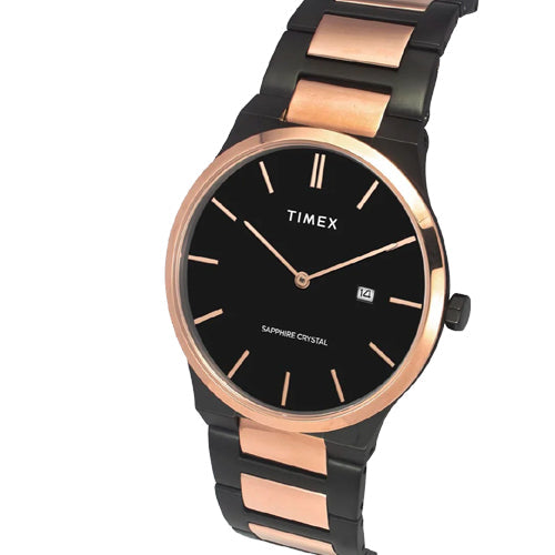 Timex E Class Men Analog Black Round Stainless Steel Dial Watch 41mm TWEG23601 - view 2