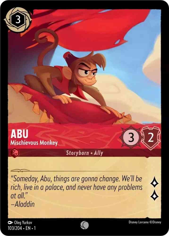 204 the first – Lorcana Abu - Mischievous Monkey - 103/204 [The First Chapter] [Non-Foil]