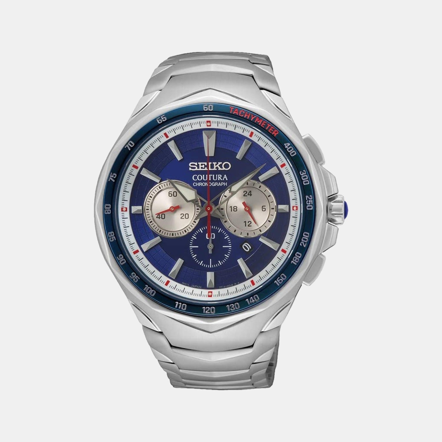 Seiko Coutura Men Quartz Blue Dial Chronograph Stainless Steel Watch SRWZ21P9