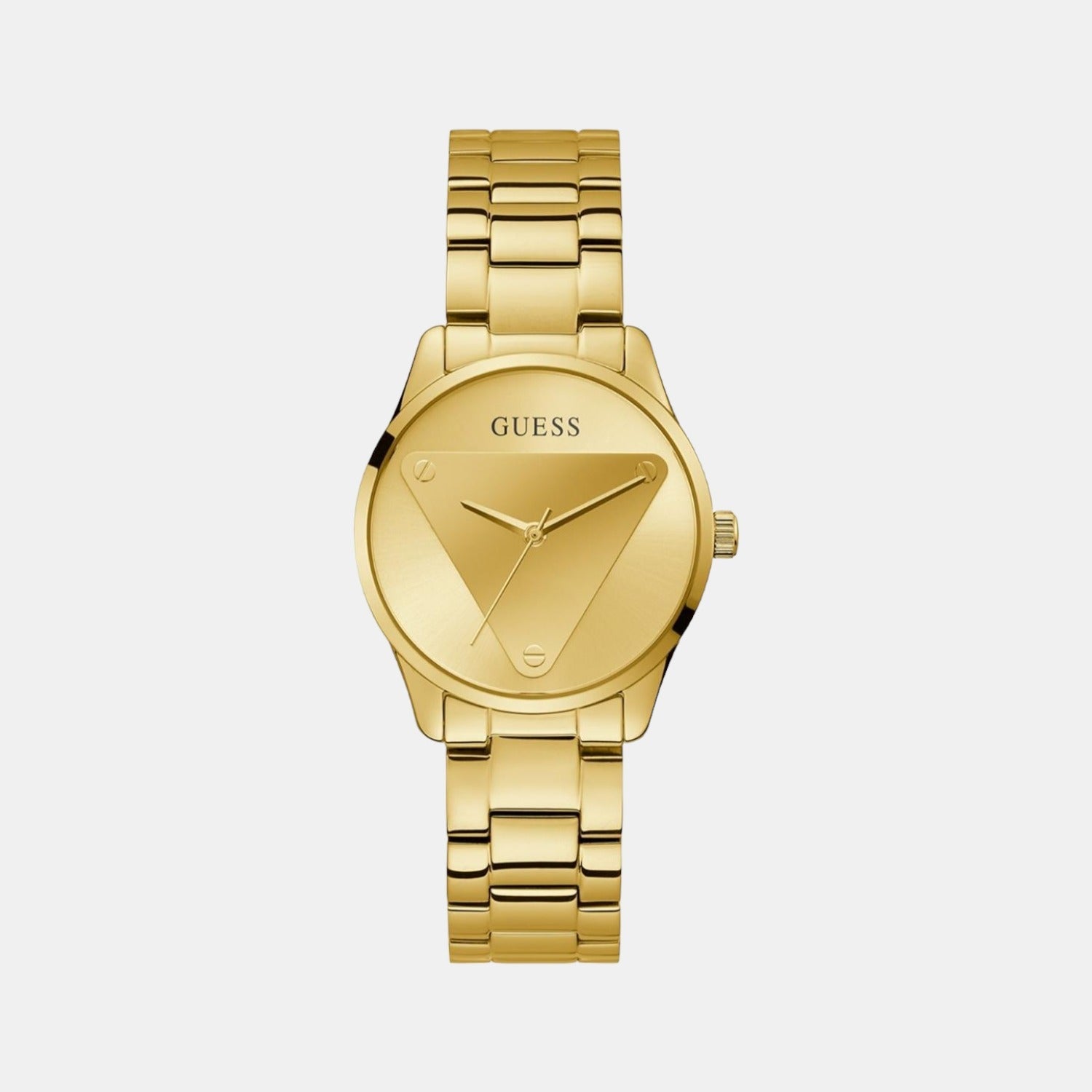 Guess Emblem Women Quartz Gold Dial Analog Stainless Steel Watch GW0485L1
