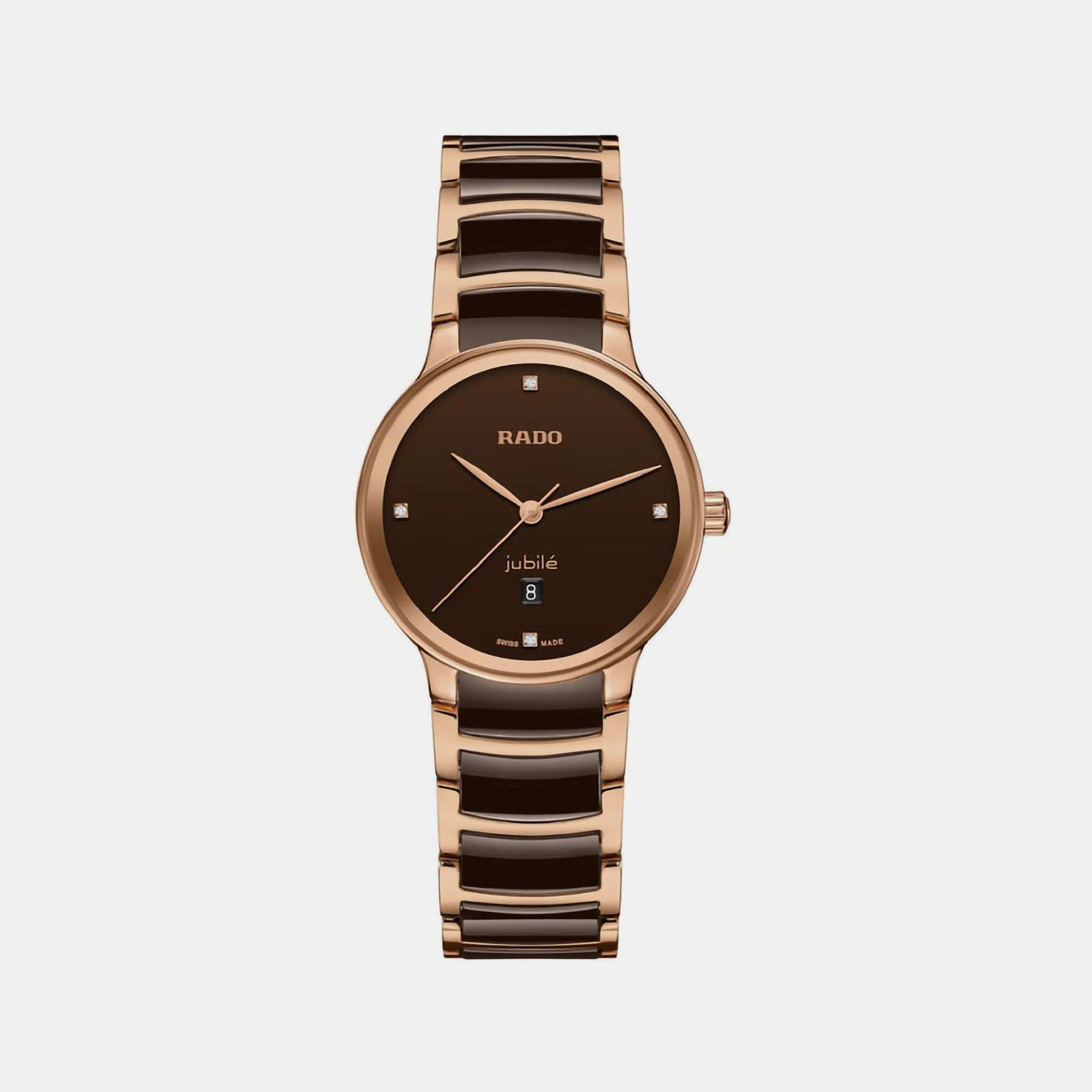 Rado Centrix Women Quartz Brown Dial Chronograph Ceramic Watch R30024712