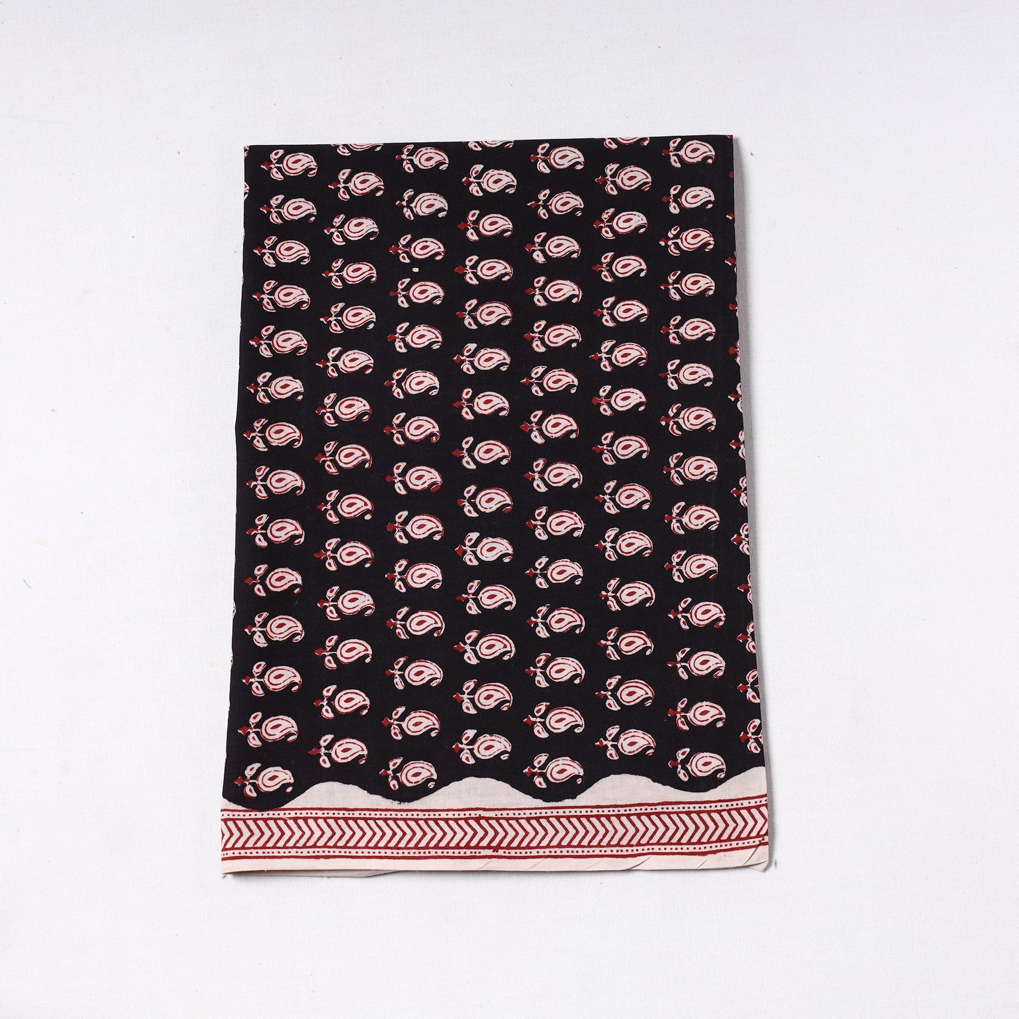 BAGH PRINTS BY MOHAMMED BILAL KHATRI Black - Bagh Block Printed Cotton Precut Fabric (0.8 meter) 77