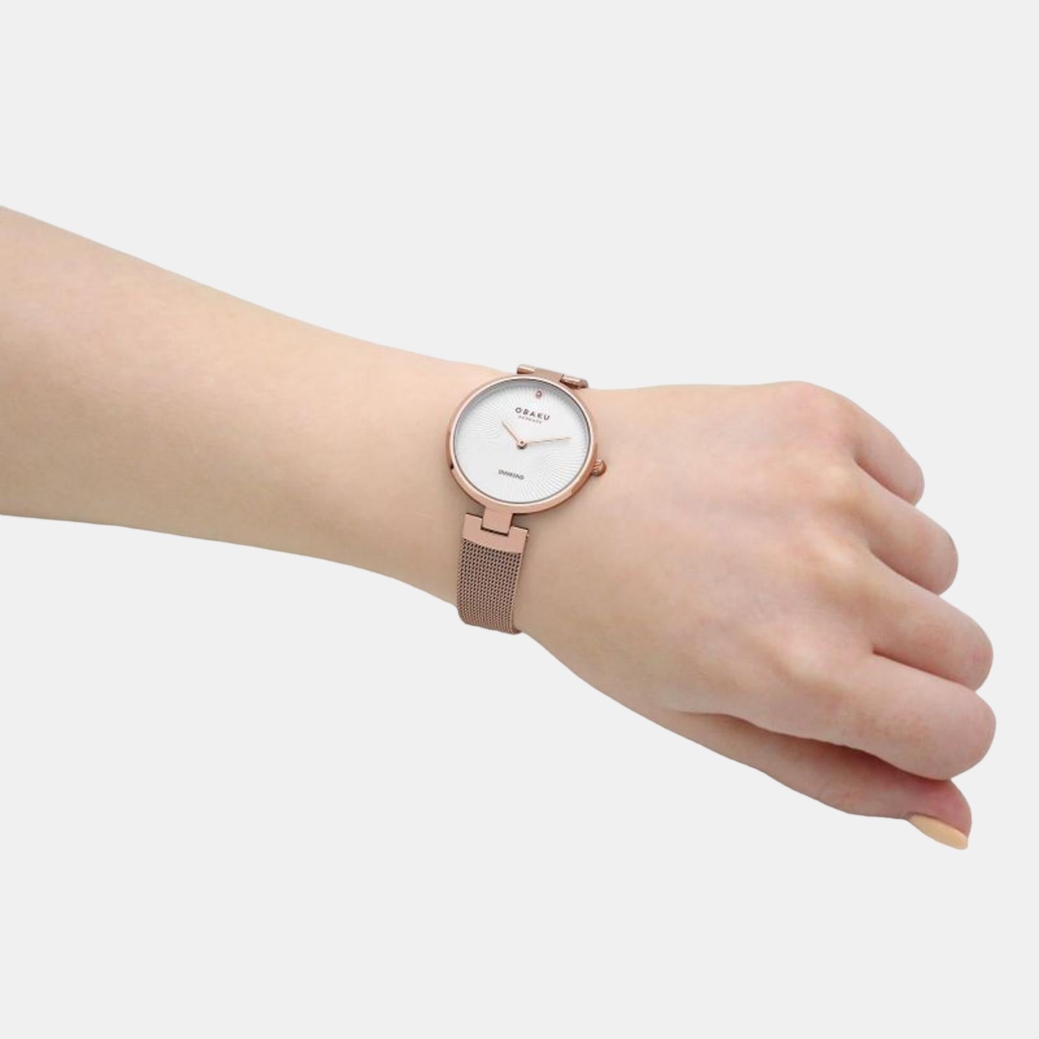 Obaku Diamant Women Quartz White Dial Analog Stainless Steel Watch V256LXVIMV - view 5