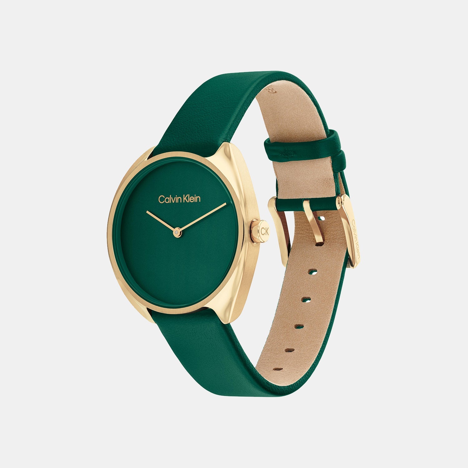 Calvin Klein Ck Adorn Women Quartz Green Dial Analog Leather Watch 25200273 - view 2