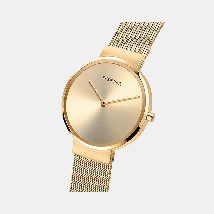 Bering Classic Women Gold Dial Analog Stainless Steel Watch 14531-333 - view 4