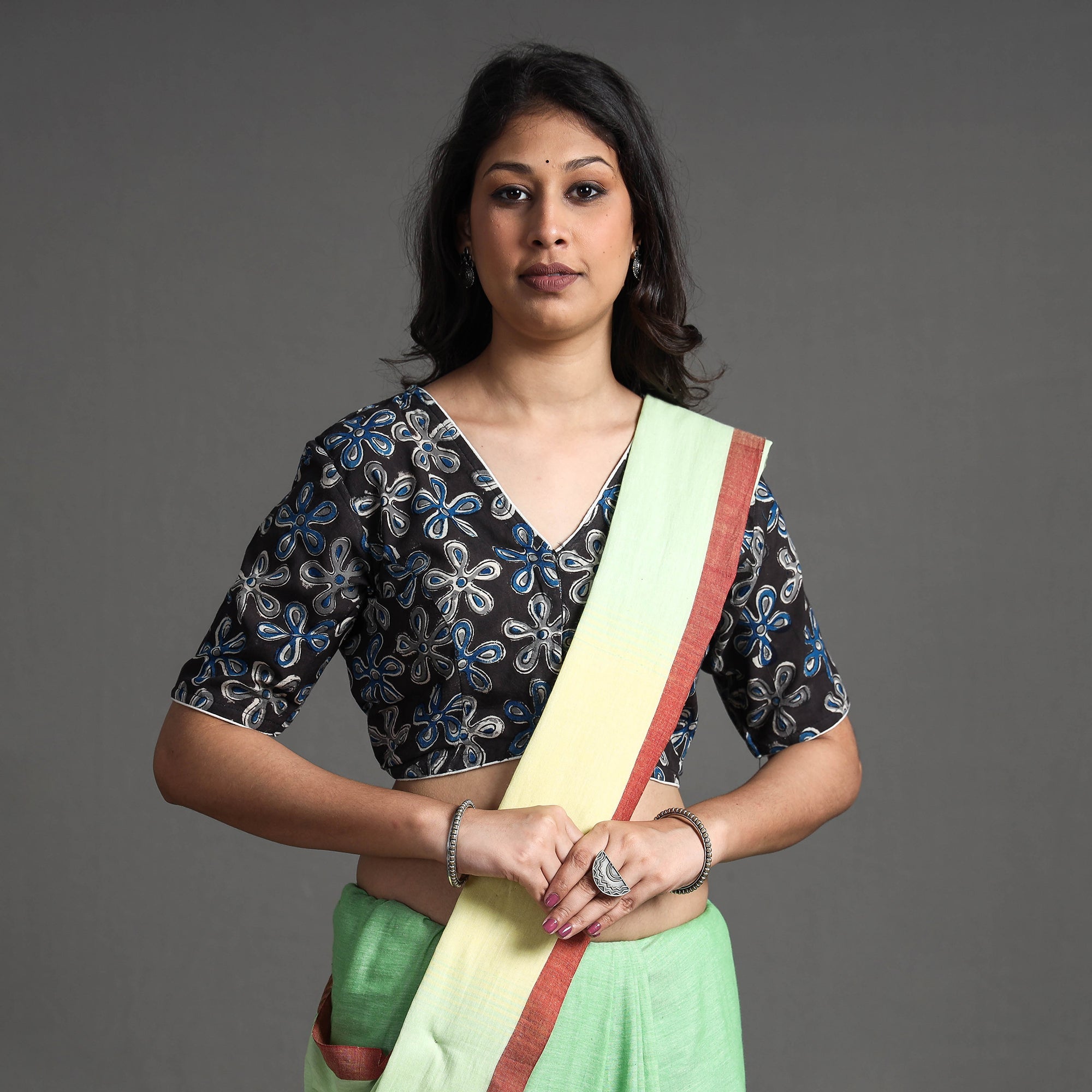 ITOKRI CASUALS Black - Kalamkari Block Printed Cotton Stitched Blouse