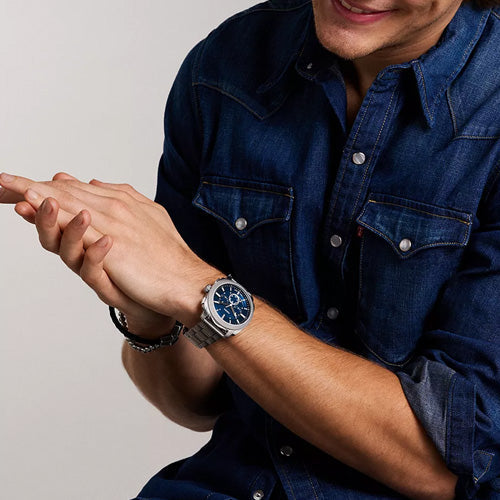 Fossil Machine Blue Dial Men 44mm FS6096 - view 2