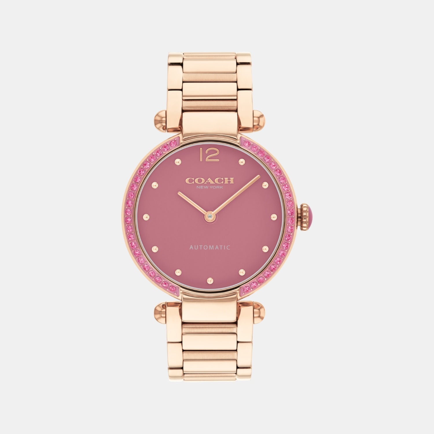 Coach Cary Women Automatic Pink Dial Analog Stainless Steel Watch 14504581