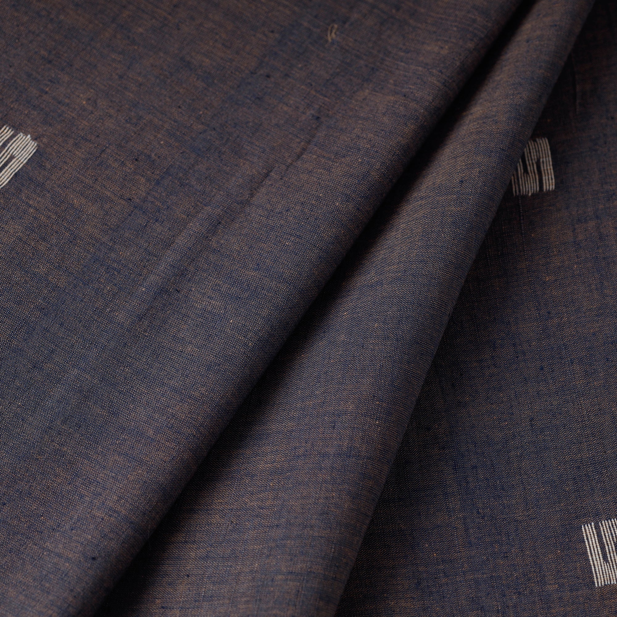 ARTISAN DIRECT BY CREATIVE DIGNITY Brown - Bengal Jamdani Buti Pure Handloom Cotton Fabric - view 2