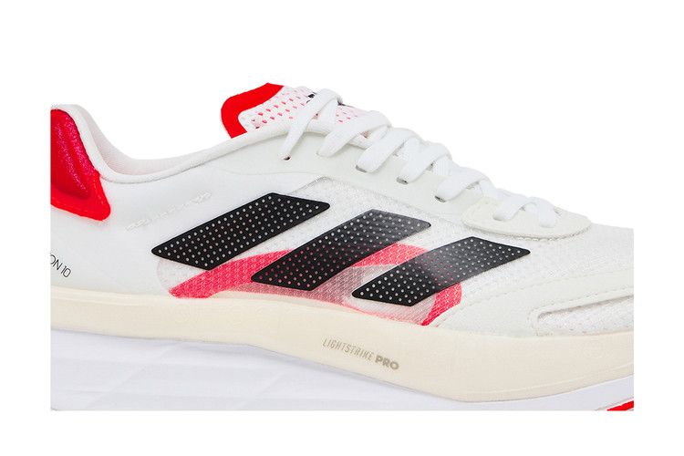 adidas Adizero Boston 10 White Black Solar Red (Women's) - view 2
