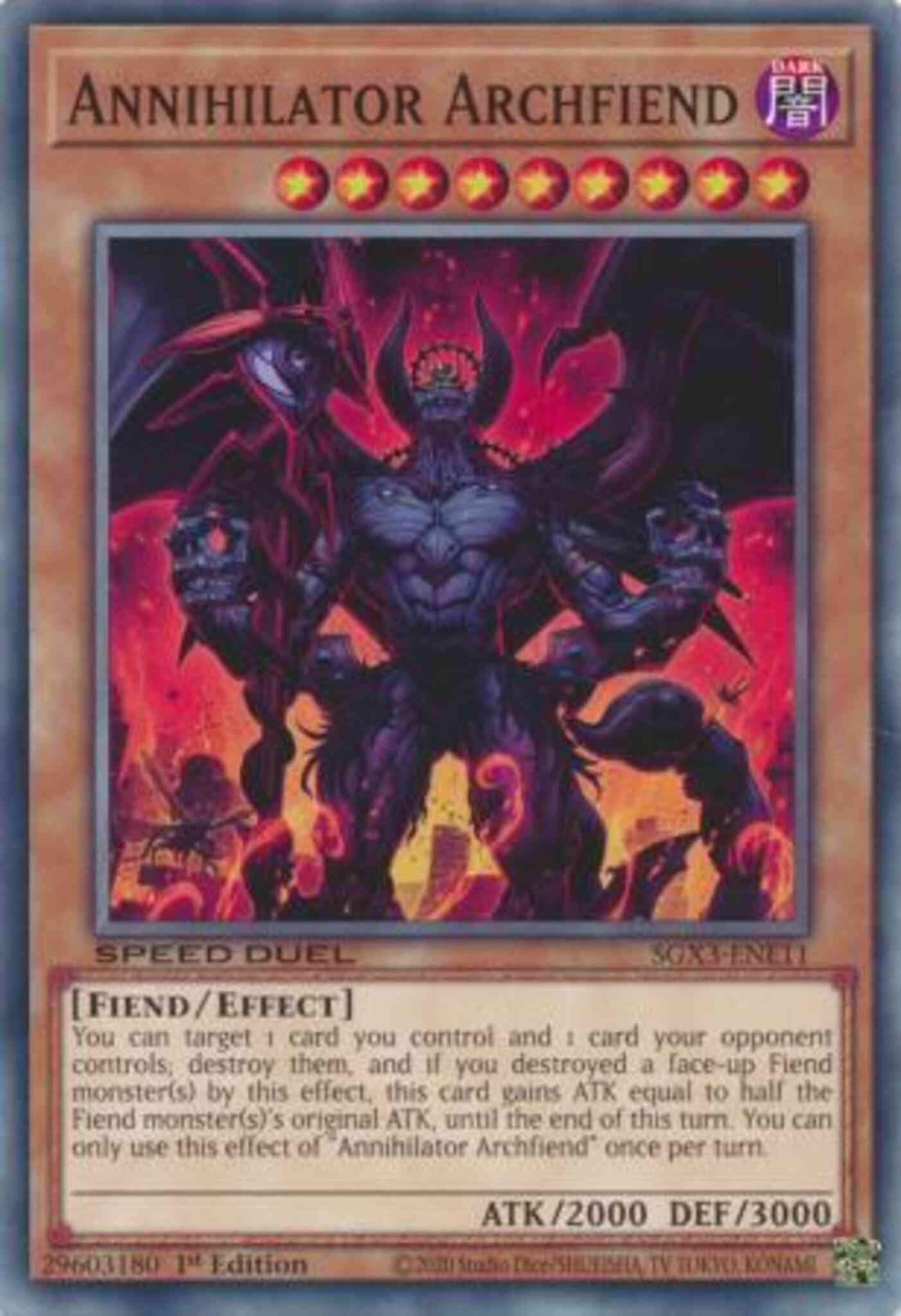 Yu-Gi-Oh! Annihilator Archfiend - SGX3-ENE11 - Common - 1st Edition