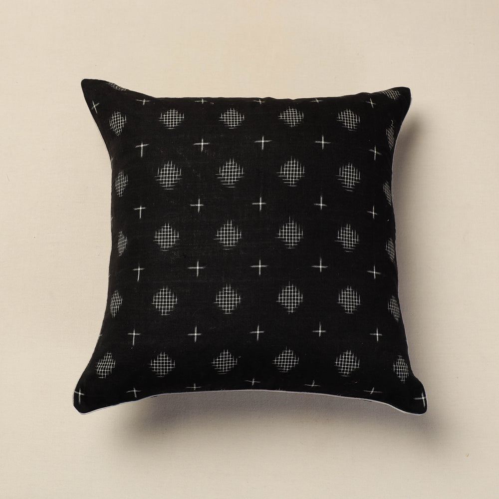 SOUTH KARGHA Black - Pochampally Ikat Cotton Cushion Cover (16 x 16 in)