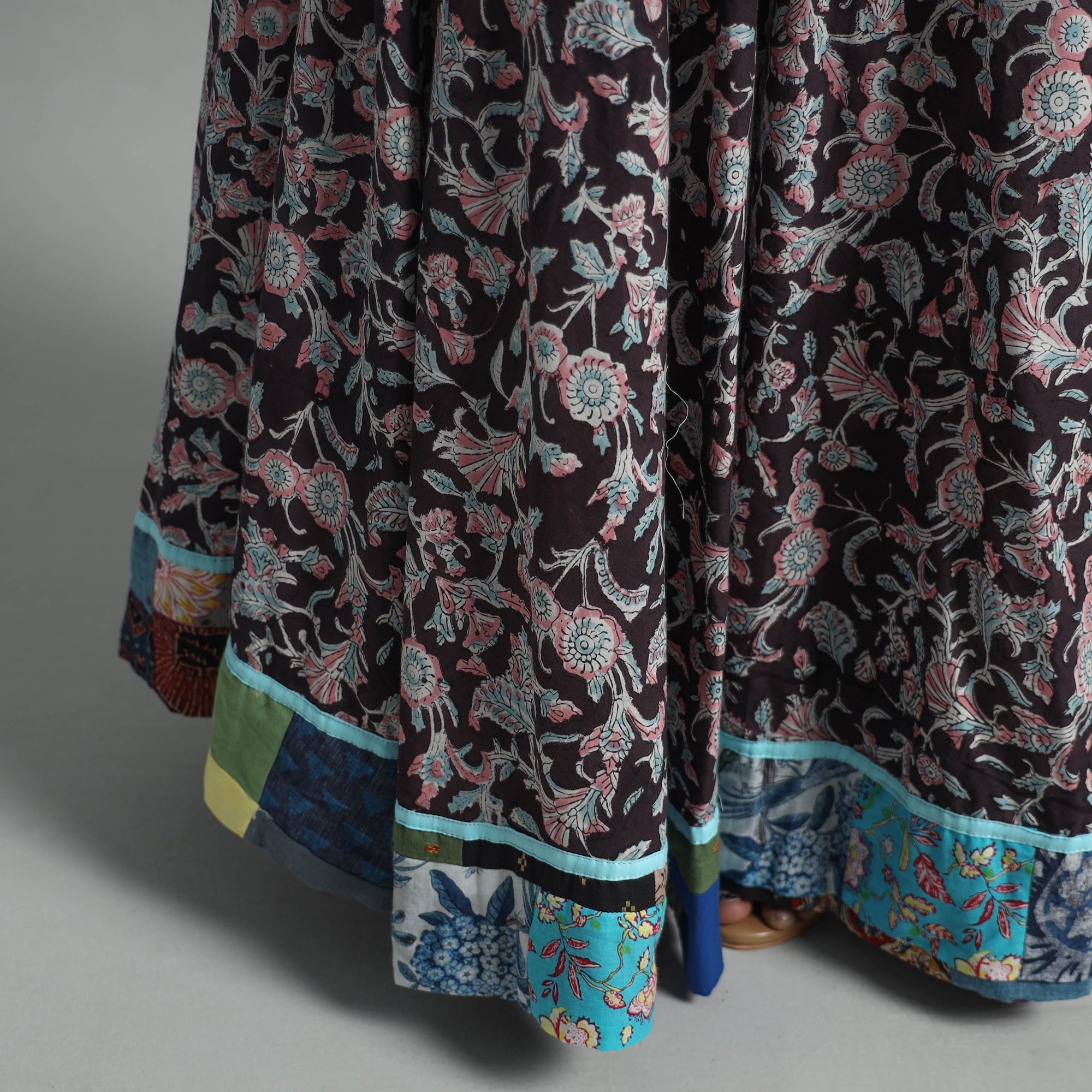NOORI BAZAR Brown - Sanganeri Block Print Cotton Long Skirt 13 - view 6