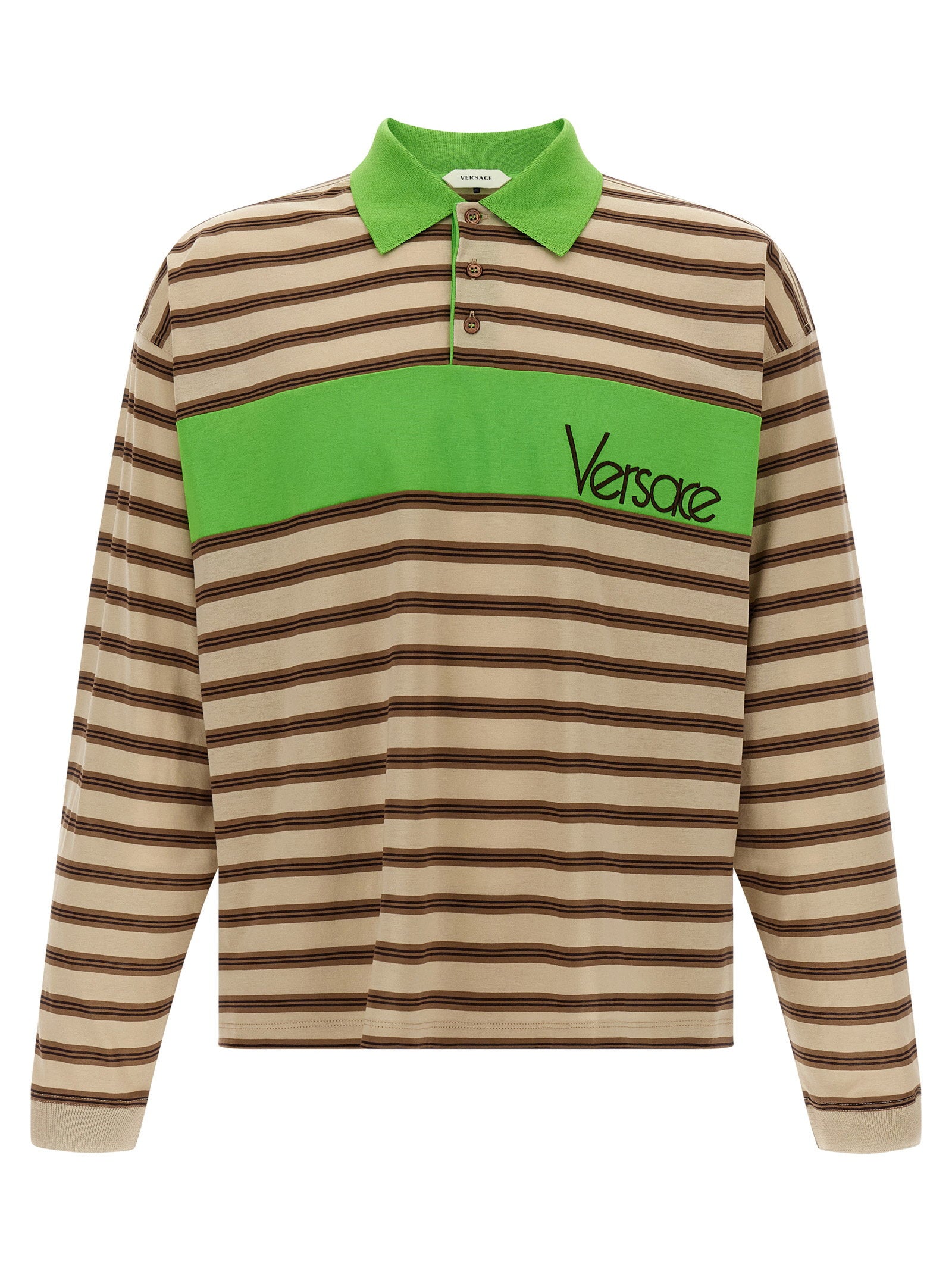 Versace Intarsia Polo Shirt – 100% cotton