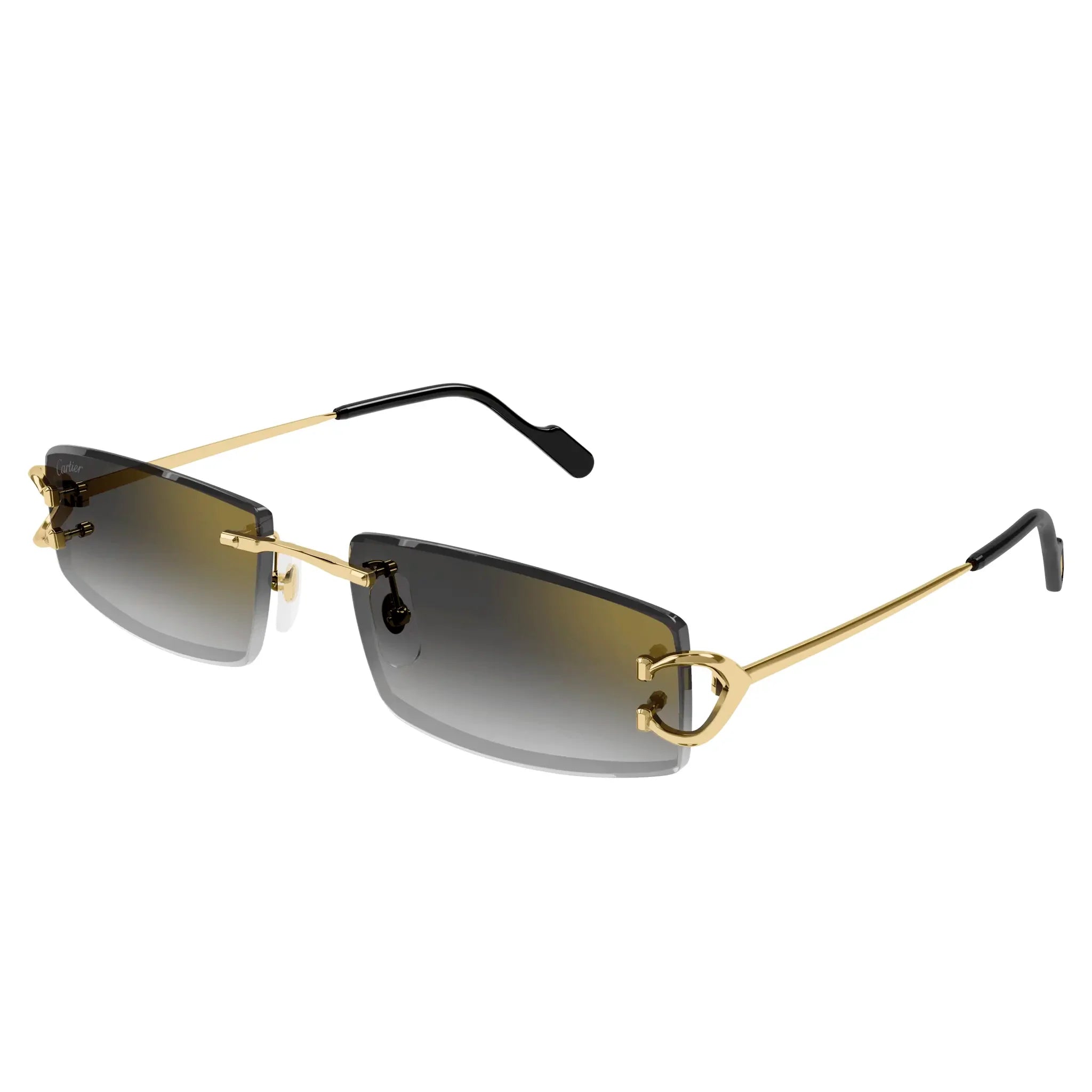 Cartier Eyewear CT0465S-001 Gold Grey Rimless Sunglasses - view 3