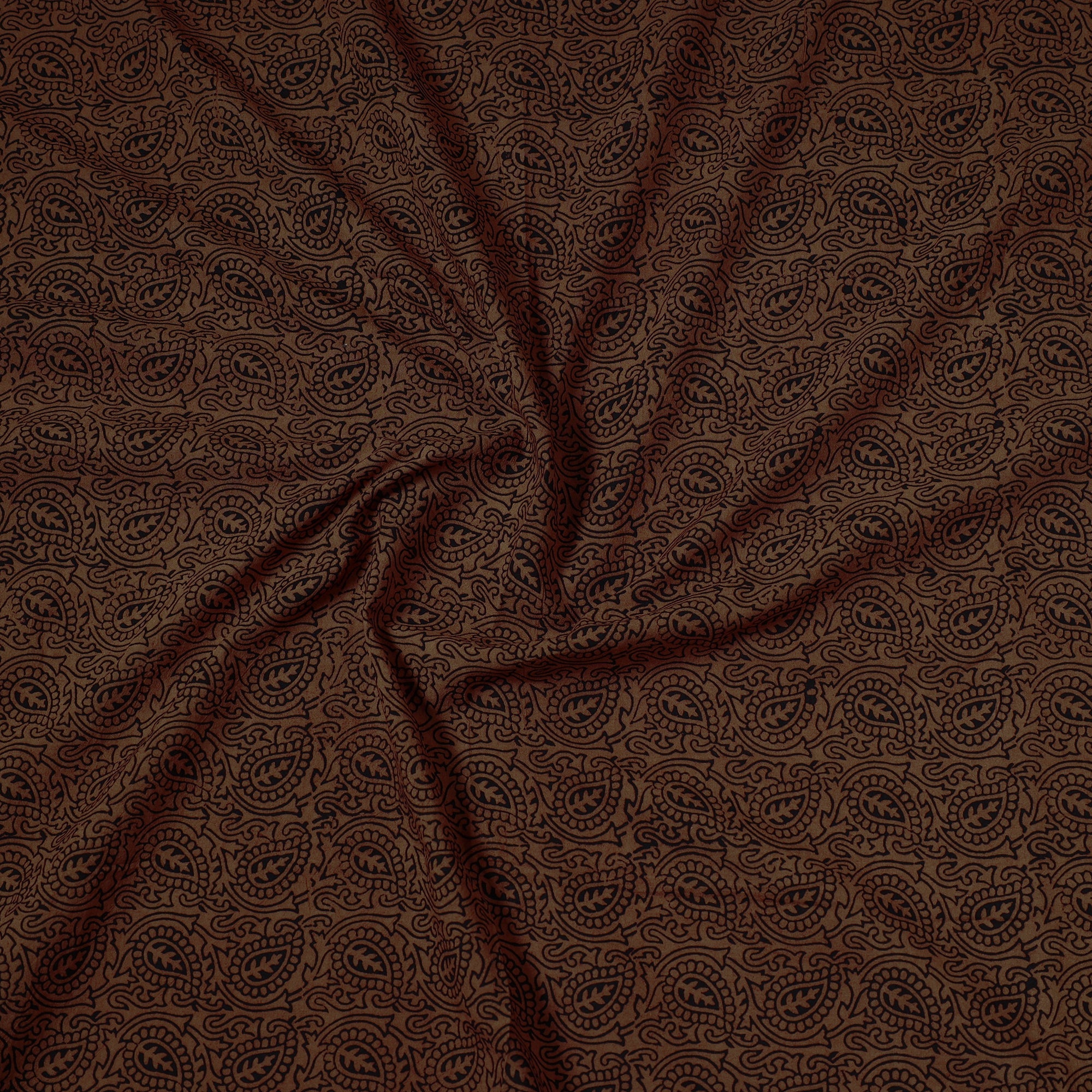 BAGH PRINTS BY UMAR FARUK KHATRI Brown - Bagh Block Printed Cotton Precut Fabric (0.9 Meter) 12 - view 2