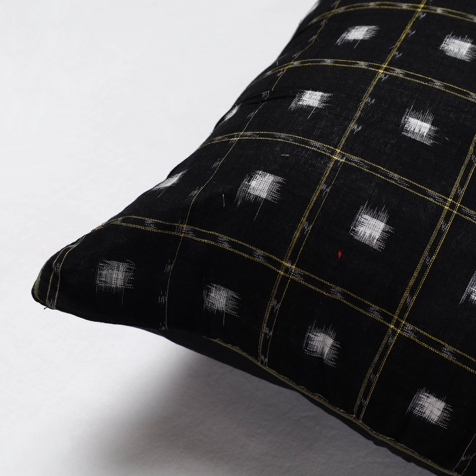 NOORI BAZAR Black - Sambalpuri Ikat Cotton Cushion Cover (16 x 16 in) - view 2