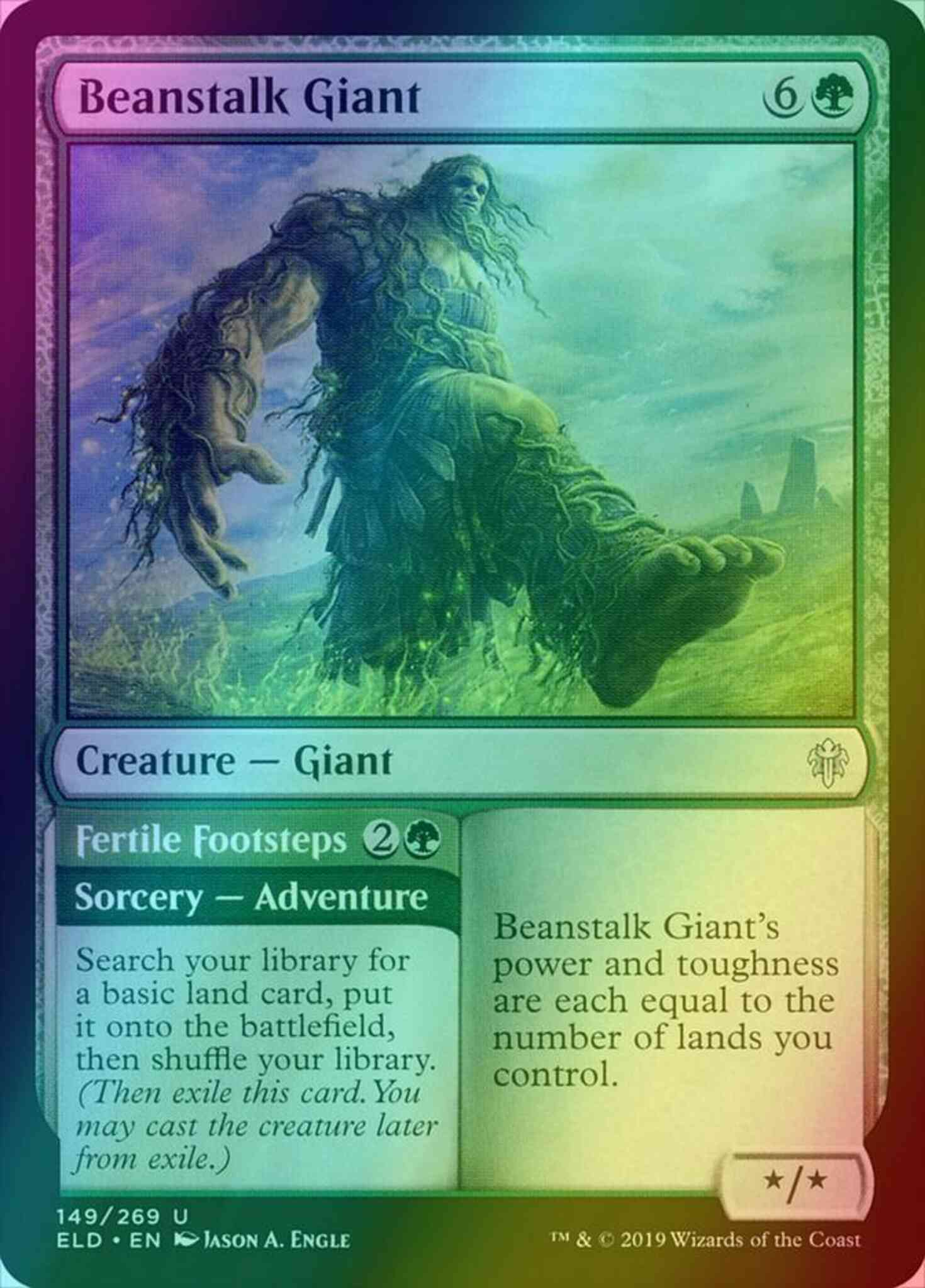 Beanstalk giant fertile – Magic Beanstalk Giant // Fertile Footsteps [149] [Throne of Eldraine] [Foil]