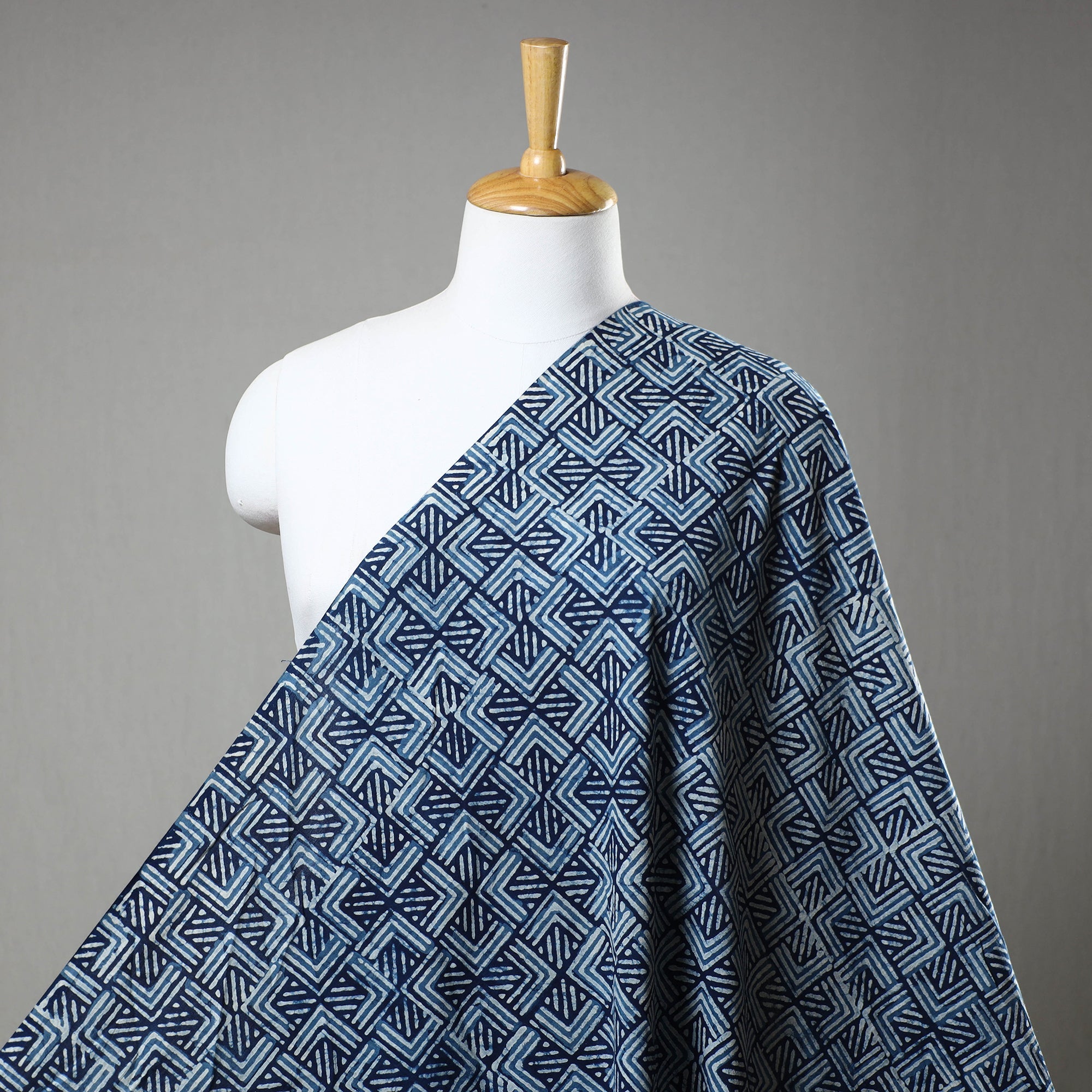 BAGRU DABU PRINTS Block Printed Cotton Indigo Dabu Bagru Fabric 03