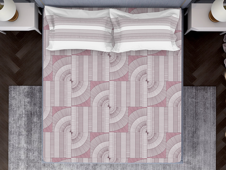 Spaces India Organic Textures Geometric 100% Cotton Double Bedsheet - Essentials by Spaces - view 3