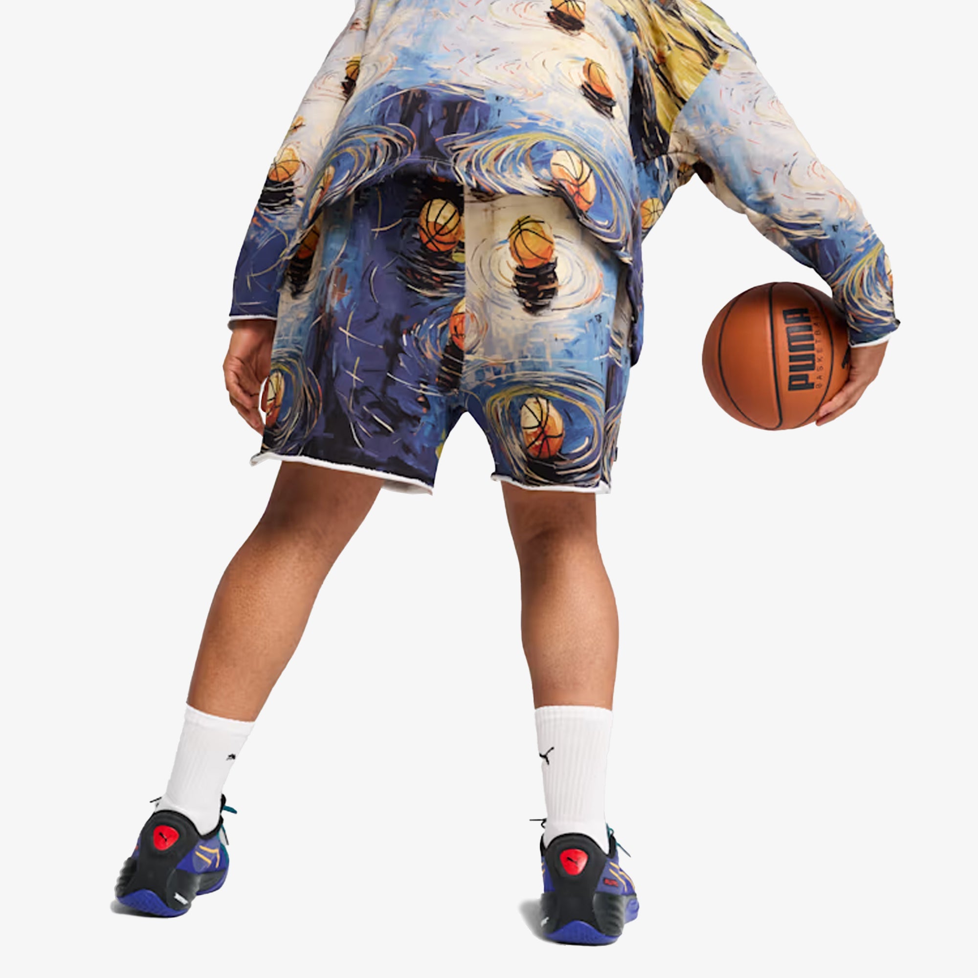 Puma | X Dylan Exhibit Printed Terry Short { Vivid Blue - view 3