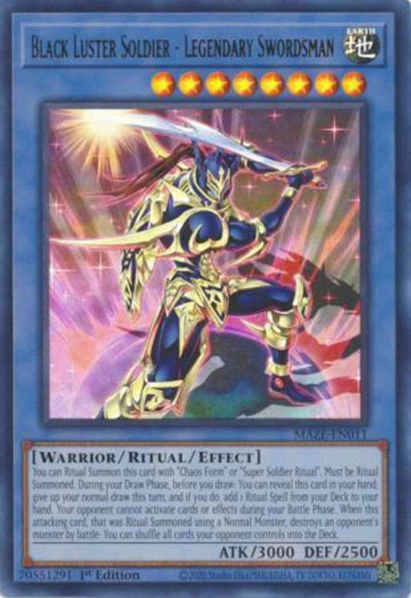 Yu-Gi-Oh! Black Luster Soldier - Legendary Swordsman - MAZE-EN011 - Ultra Rare - 1st Edition