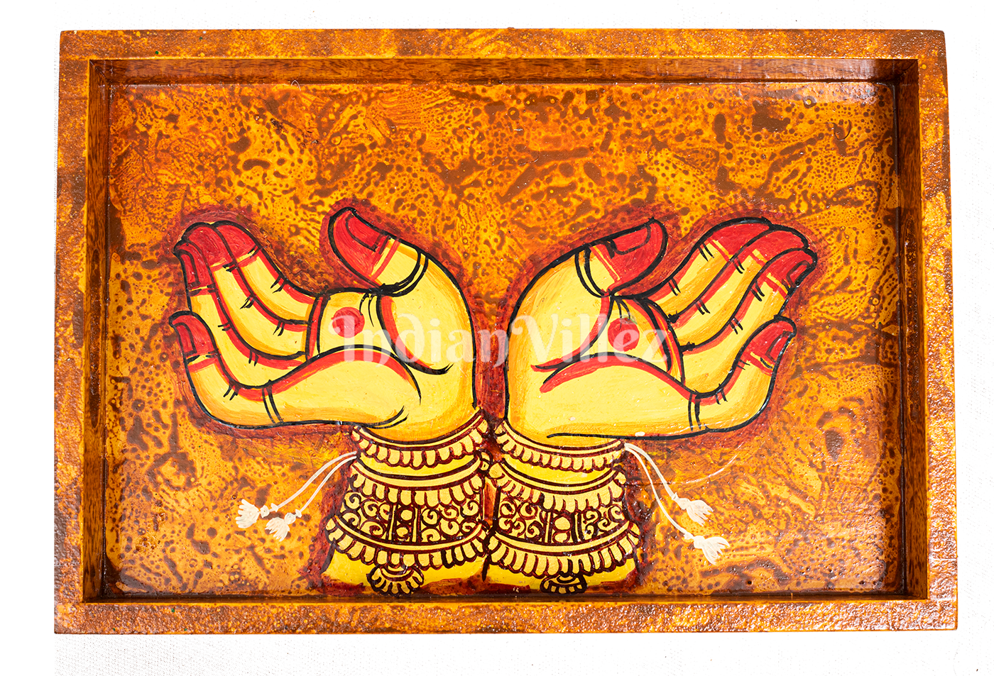 IndianVillèz Mudra Pattachitra Hand-Painted Tray Coaster Set - view 2