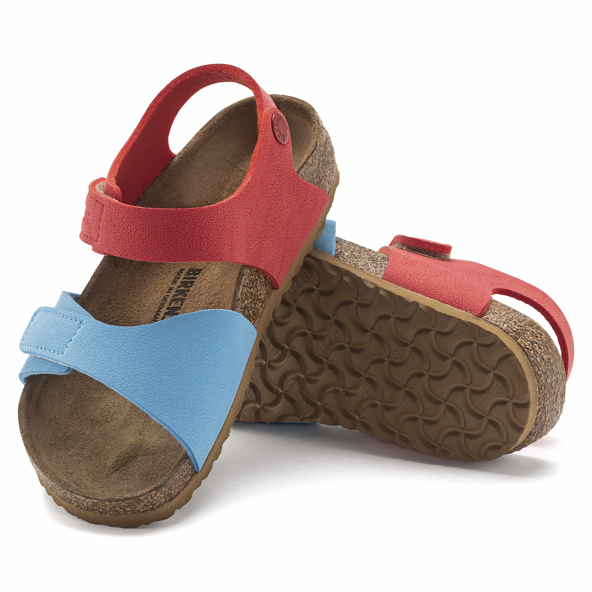 Birkenstock Palu Kids Birko-Flor Nubuck – Multi Multi/Sky Blue/Active Red