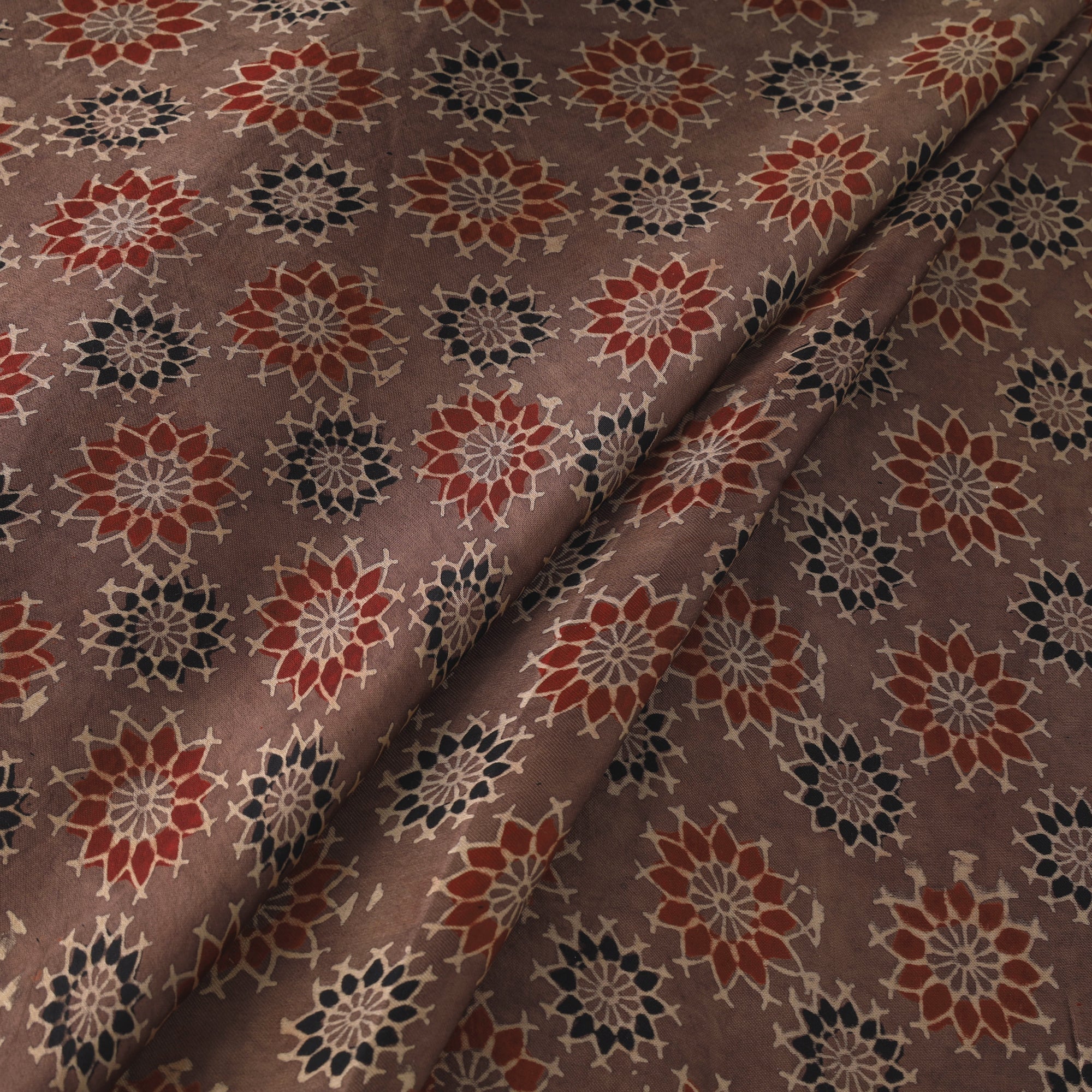 KACHCHH JI CHHAAP Brown - Modal Silk Ajrakh Print Fabric 07 - view 2