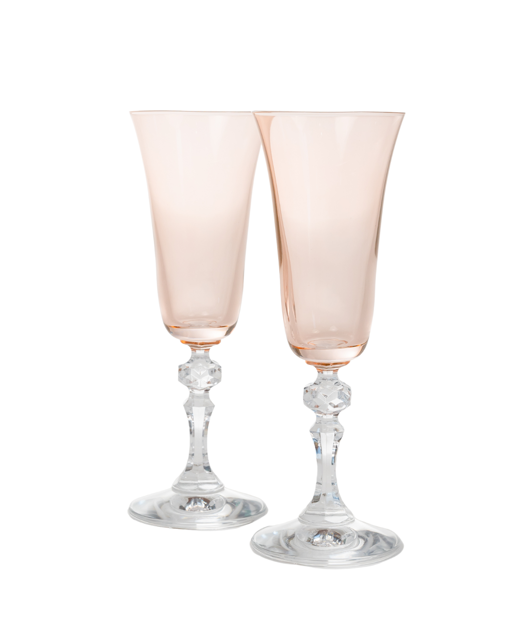 Estelle Colored Glass Estelle Colored Regal Flute With Clear Stem - Set of 2 {Blush Pink} - view 5
