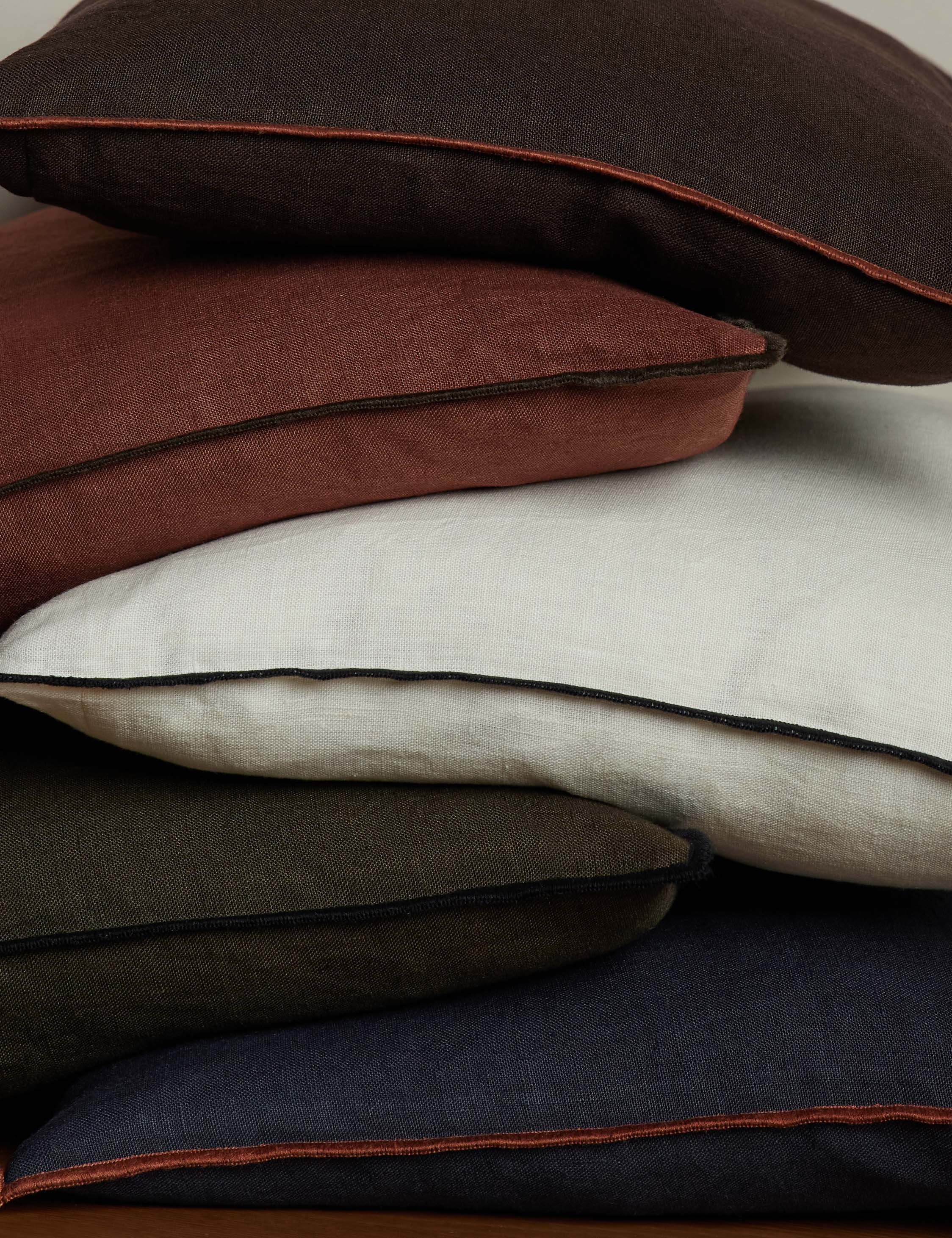 Lulu and Georgia Carys Contrast Linen Pillow - view 48